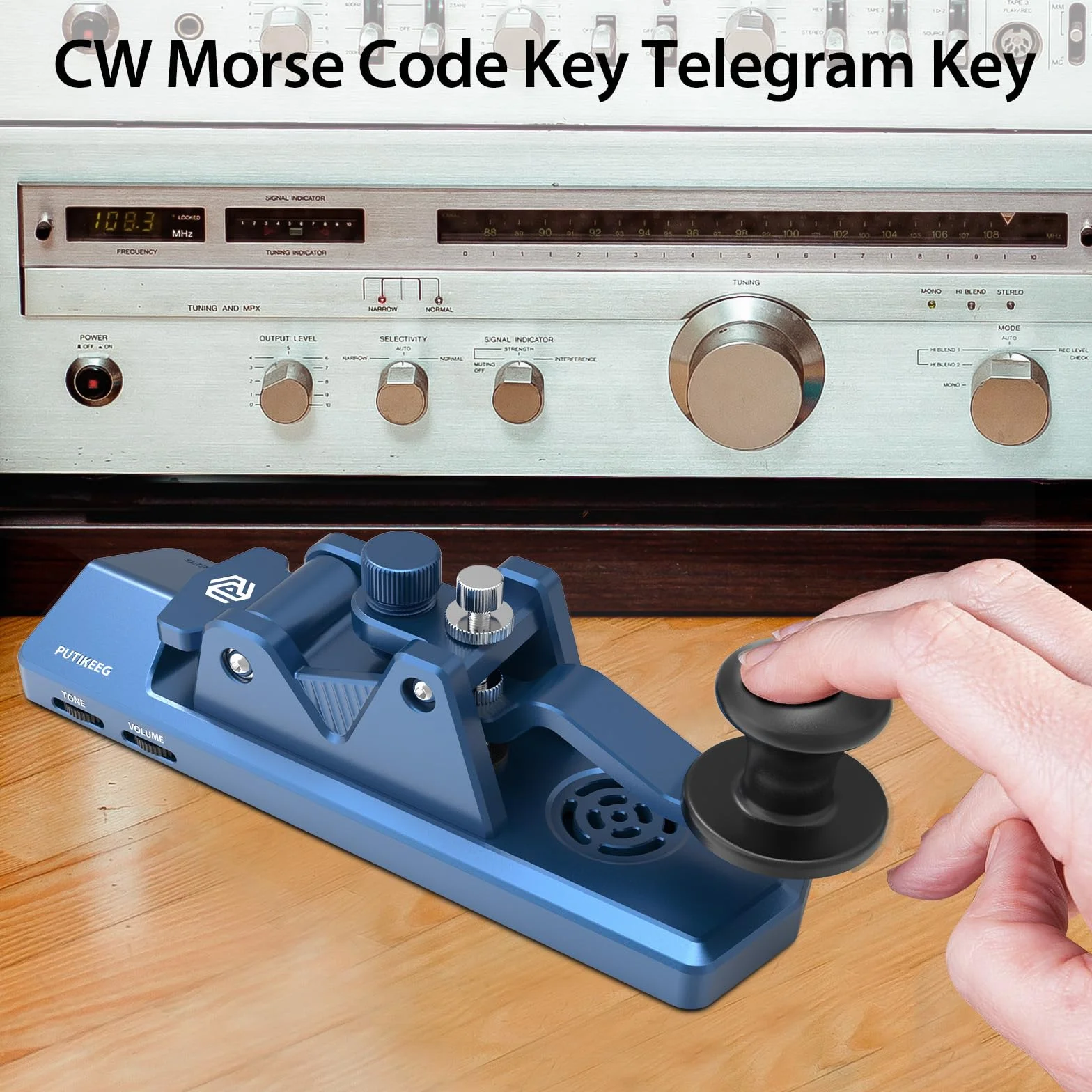Morse Code Key Single Paddle Aluminum Alloy CW Portable Straight Key