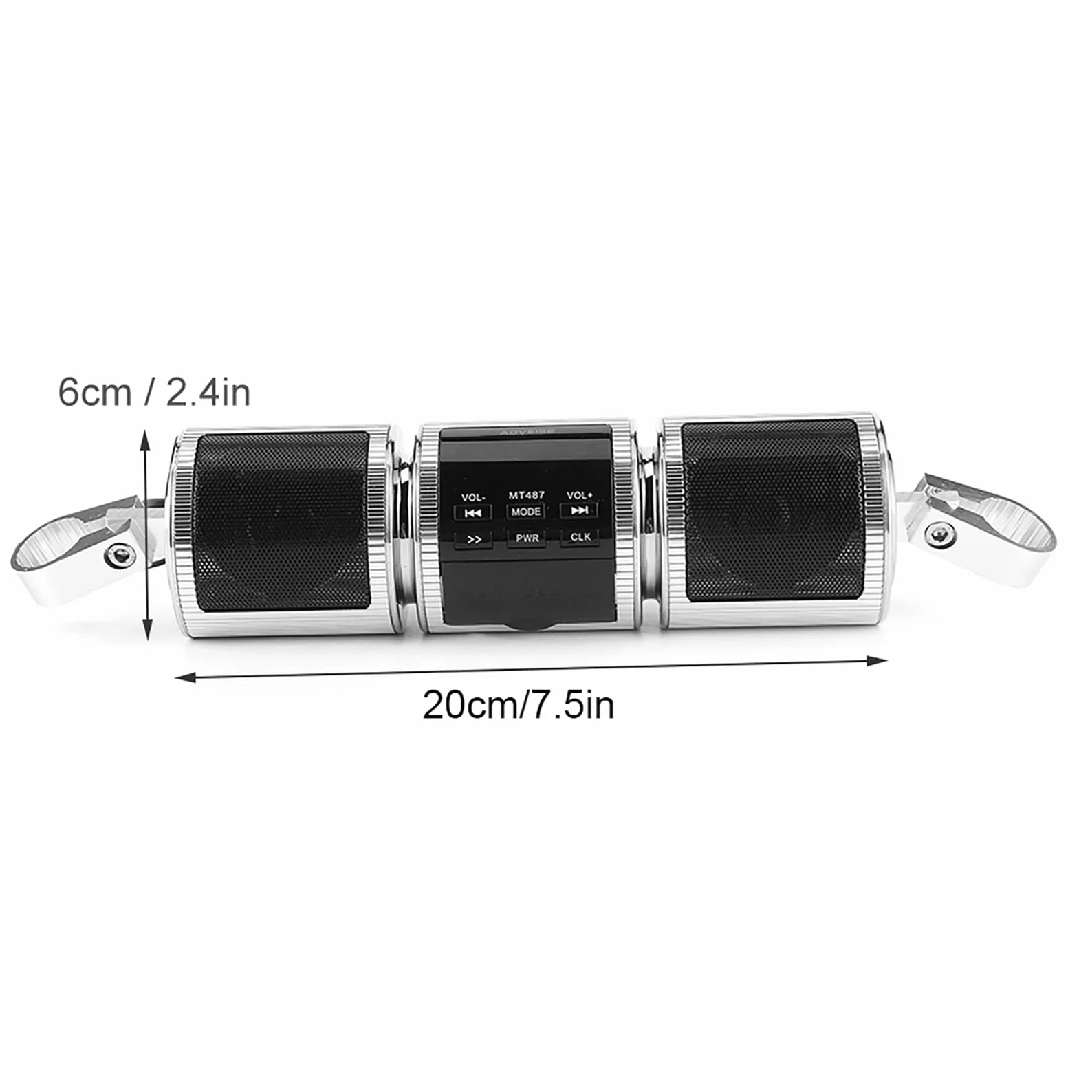 KIMISS Altoparlante Stereo per Moto Impermeabile Senza Fili Lettore MP3 Radio USBSD