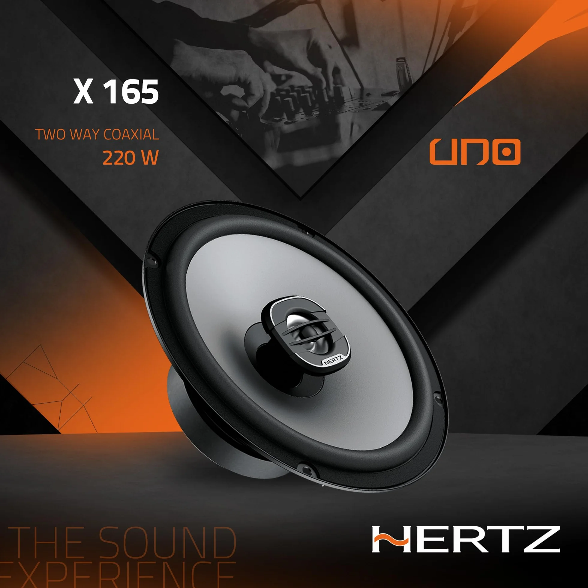 Hertz X 165 – Coppia di Altoparlanti Coassiali 2 Vie da 165 mm, 220W Peak, 55W RMS, 4 Ohm, Cono in Carta Pressata Idrorepellente, Tweeter in PEI da 24 mm, Installazione DIN Facile
