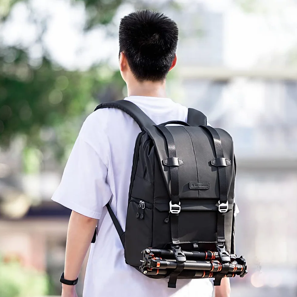 K&F CONCEPT Zaino per Fotocamera Professonale, 20L Borsa Fotocamera Fotografia Portatile, Multifunzionale Zaino Fotografico con Copertura Antipioggia, Scomparto per Laptop da 15.6 Pollici