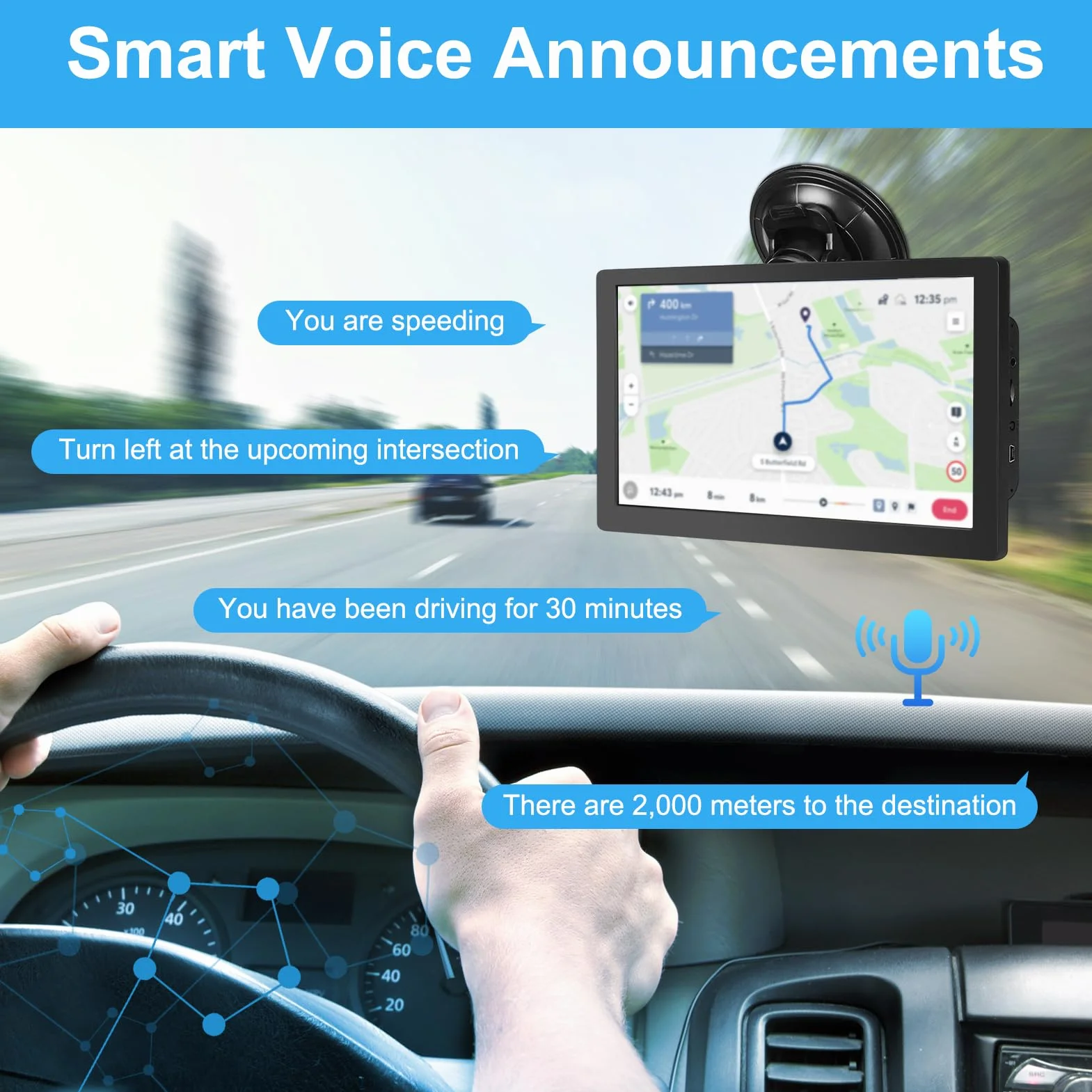 Navigatore GPS da 9 pollici, auto navigatore satellitare auto 9 pollici camion GPS driver commerciali 2025 per Europa mappe UK (in Europa)