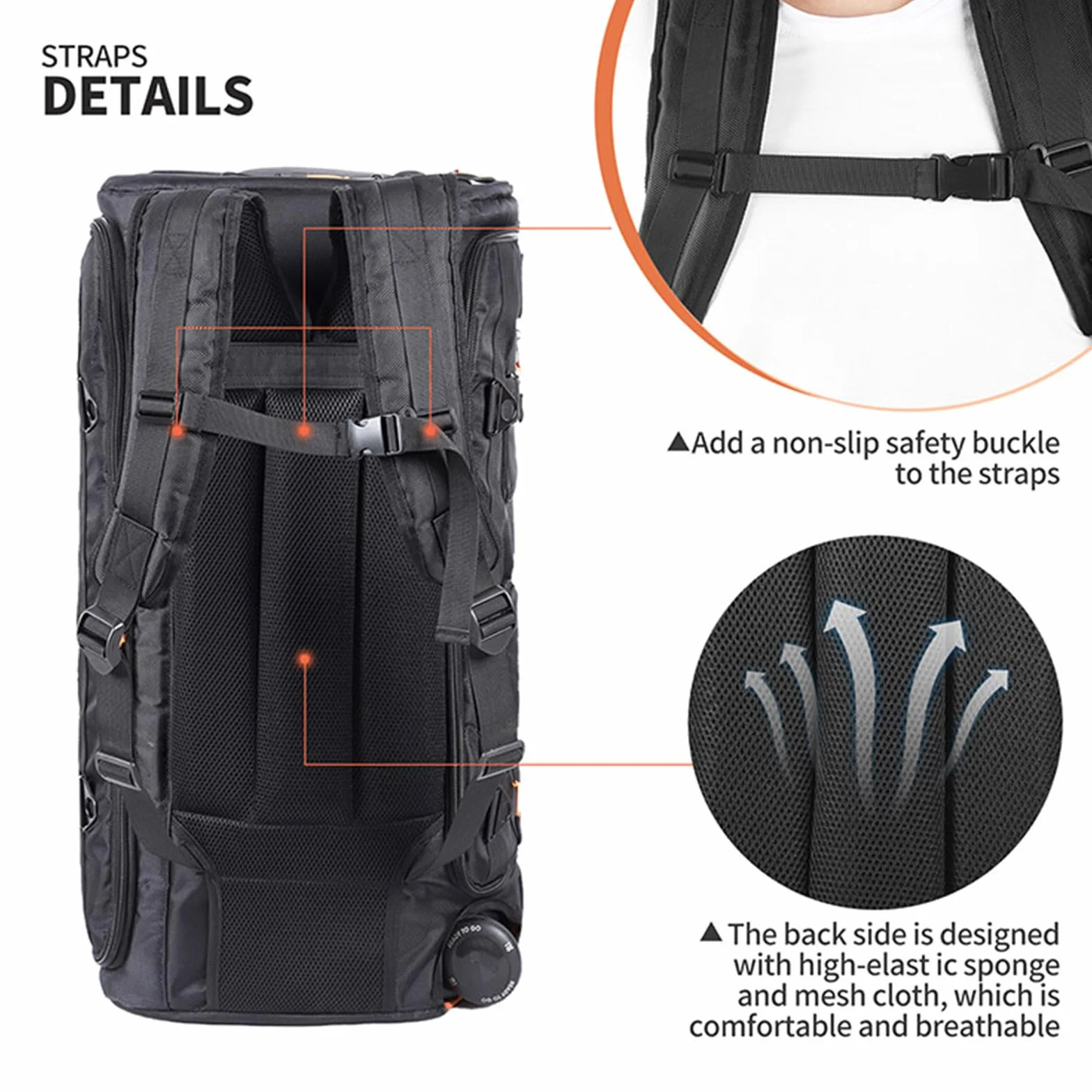 Custodia da viaggio portatile zaino da viaggio per JBL PARTYBOX 310 Bluetooth Speaker Copertura protettiva Custodia per il trasporto Shell Skin Sleeve Tote Bag, Nero , Compatto