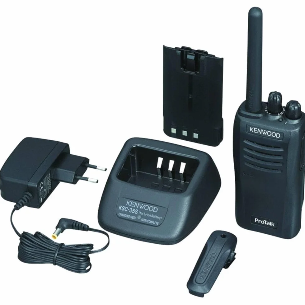 Kenwood TK-3501 Ricetrasmettitore portatile UHF PMR446 analogico, 16 canali, portata fino a 6 km, utilizzo libero senza licenza, Nero