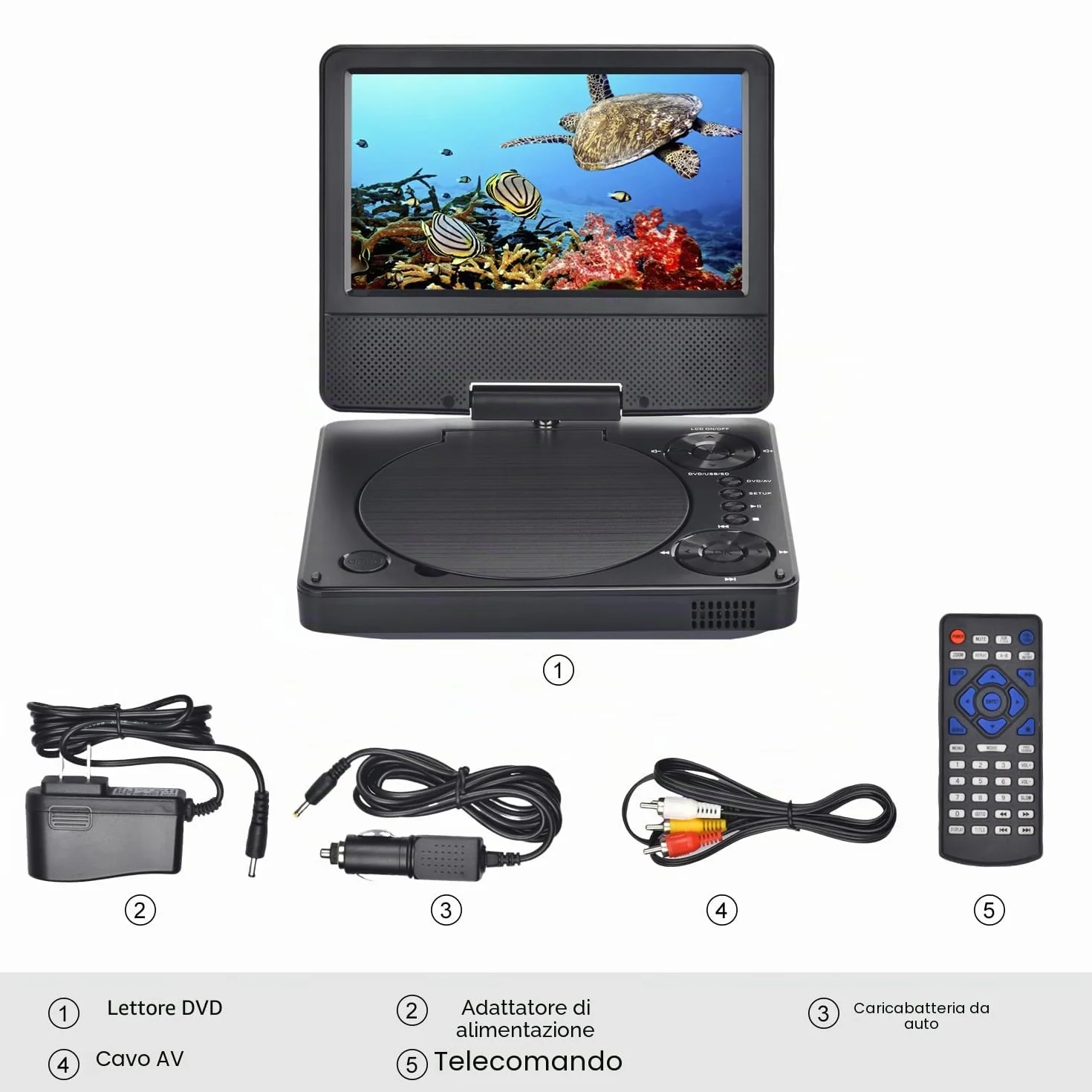 YOOHOO Lettore DVD portatile Bluetooth 9,5" HD per bambini