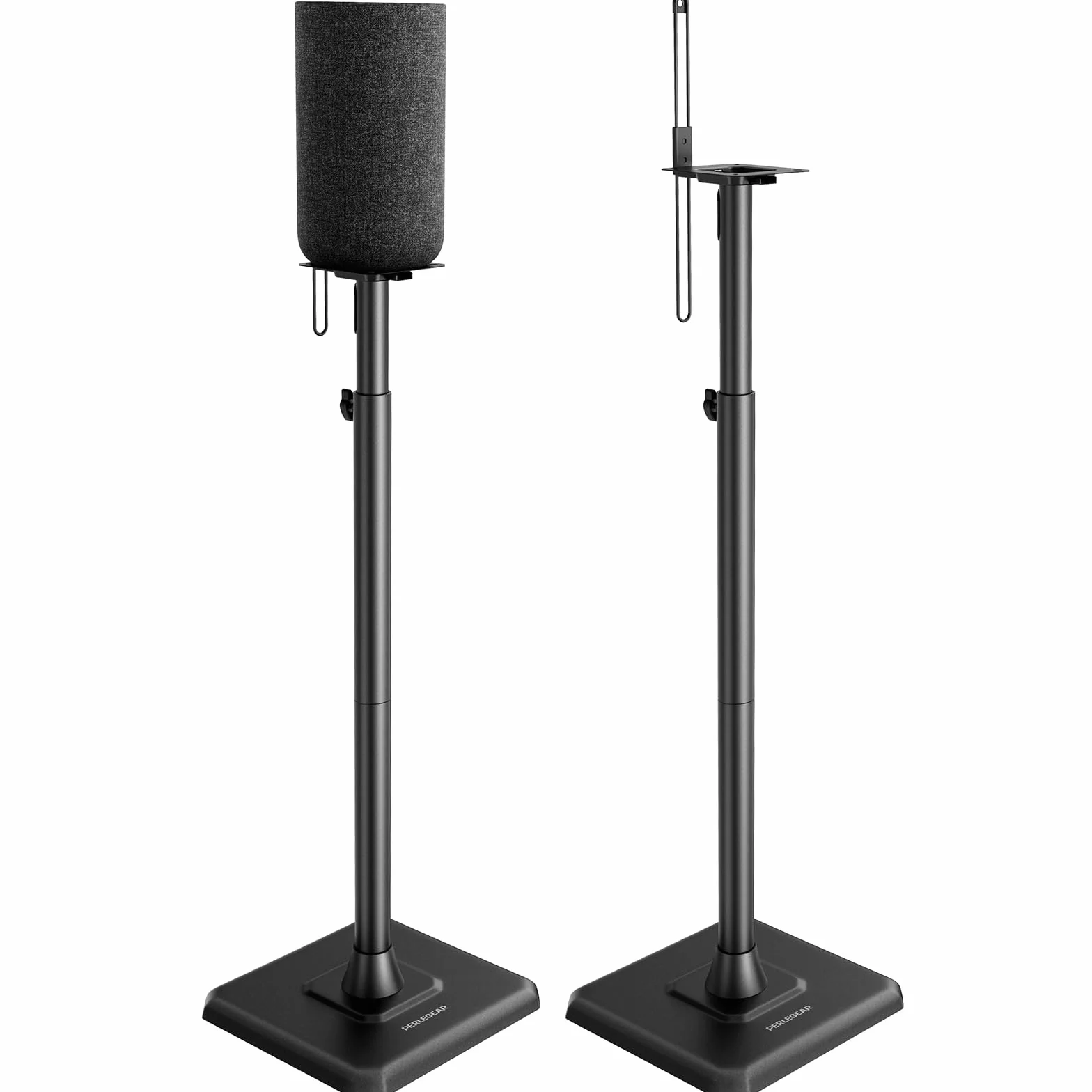Perlegear Supporto per altoparlanti confezione da 2 altezza regolabile 83,8-106,7 cm gestione cavi