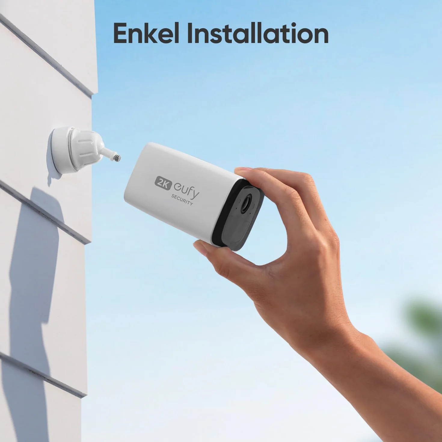 eufy Security SoloCam C210 - Telecamera di sicurezza per esterni wireless, risoluzione 2K, resistente alle intemperie IP67, senza canone mensile, Wi-Fi a 2,4 GHz (Ricondizionato)