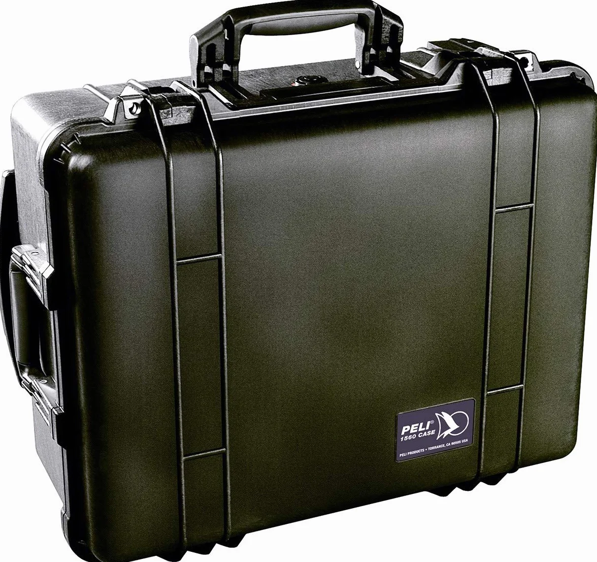PELI 1560 Valigia protettiva con ruote e maniglia retrattile, IP67 Impermeabile, Capacità di 44L, Prodotto in Germania, Con inserto in Schiuma Personalizzabile, Colore Nero