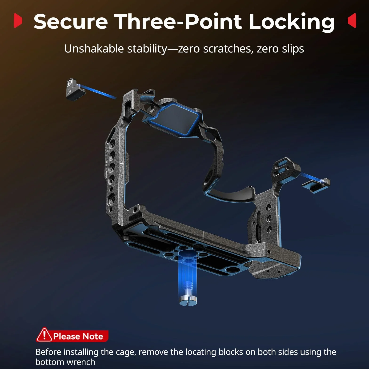 SMALLRIG Gabbia per fotocamera Panasonic S1R II/S1 II/S1 IIE, piastra a sgancio rapido integrata per Arca-Swiss, supporto per scarpa fredda, slot per cinghie, fori filettati da 1/4"-20 e 3/8" - 16