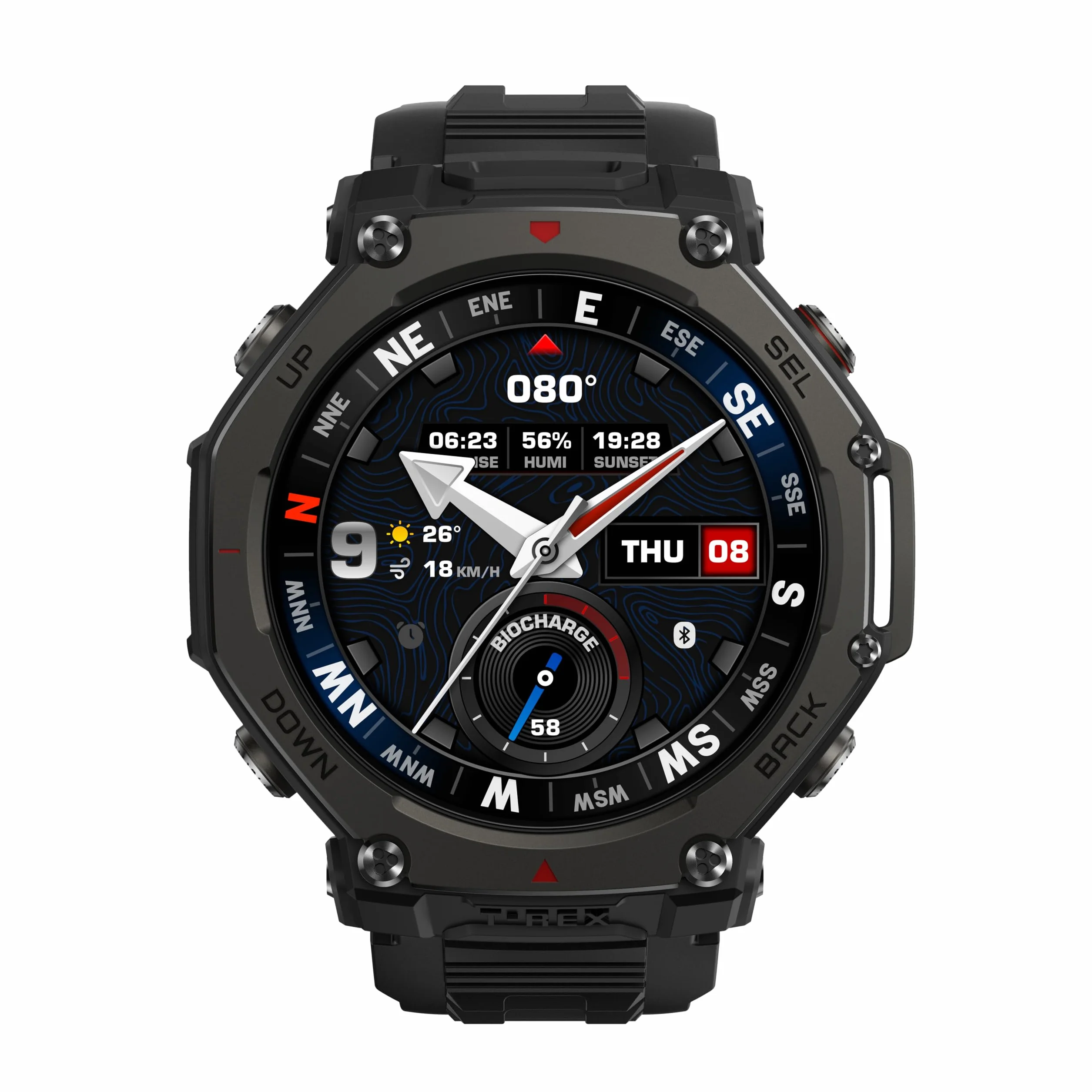 Amazfit T-Rex 3 Pro Smartwatch Outdoor 48mm Display AMOLED in Zaffiro, Ghiera in Titanio, GPS Dual Band, Mappe Offline, 25 Giorni di Autonomia, Torcia Integrata, 10 ATM, 180+ Modalità Sport