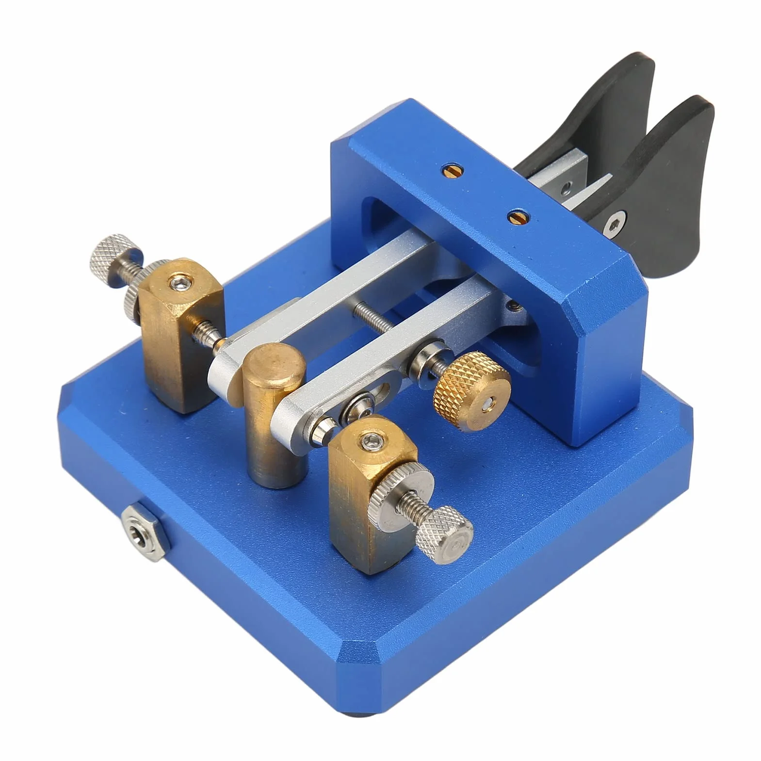 Lambic Double Paddle Morse Code Key, Portable CW Telegraph Key for Camping Indoor (Blu scuro)