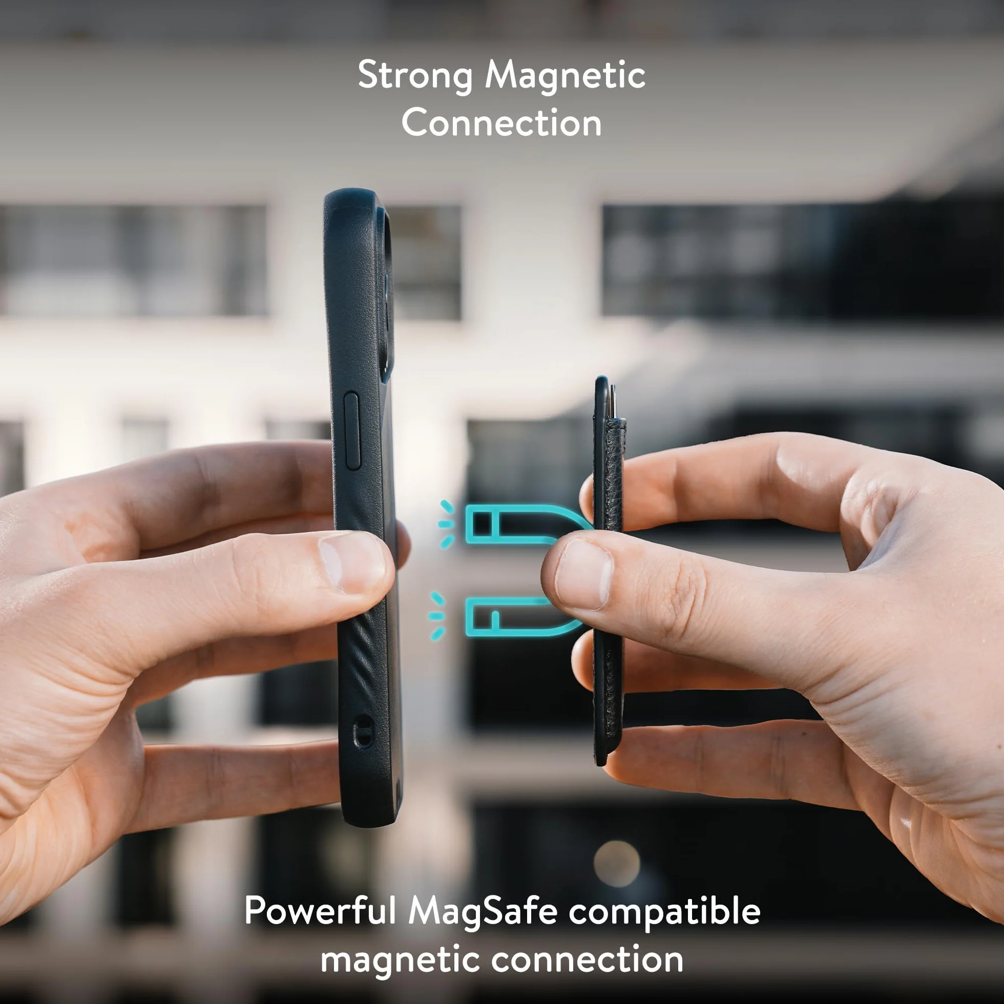 Mous - Portafoglio Magnetico MagSafe e Pixelsnap compatibile per iPhone 17, 16, 15, 14, 13, 12 e Pixel 10, Pelle Nero