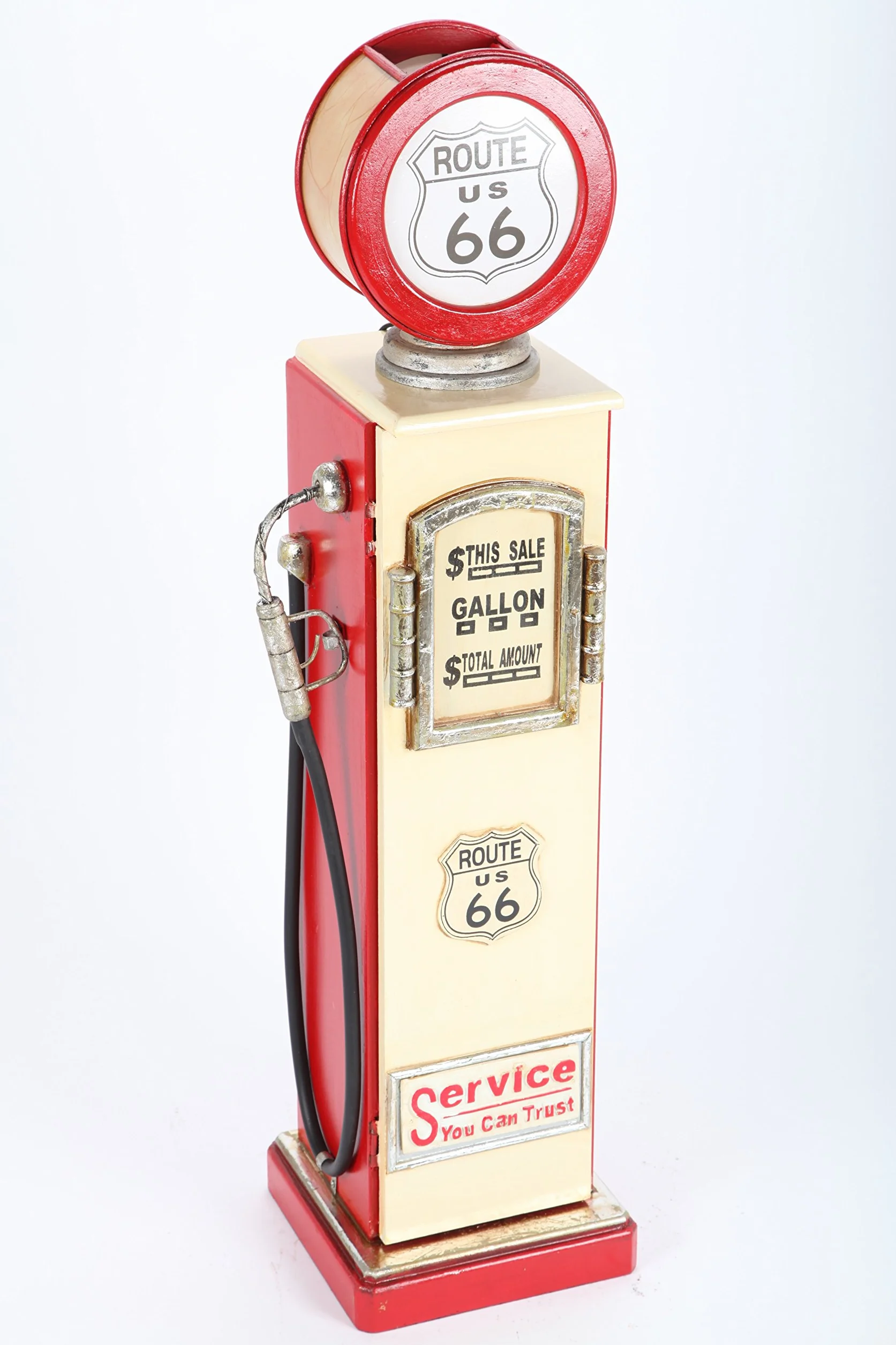 Mobiletto Porta CD, Aspetto retrò, a Forma di Pompa di Benzina, con Luce
