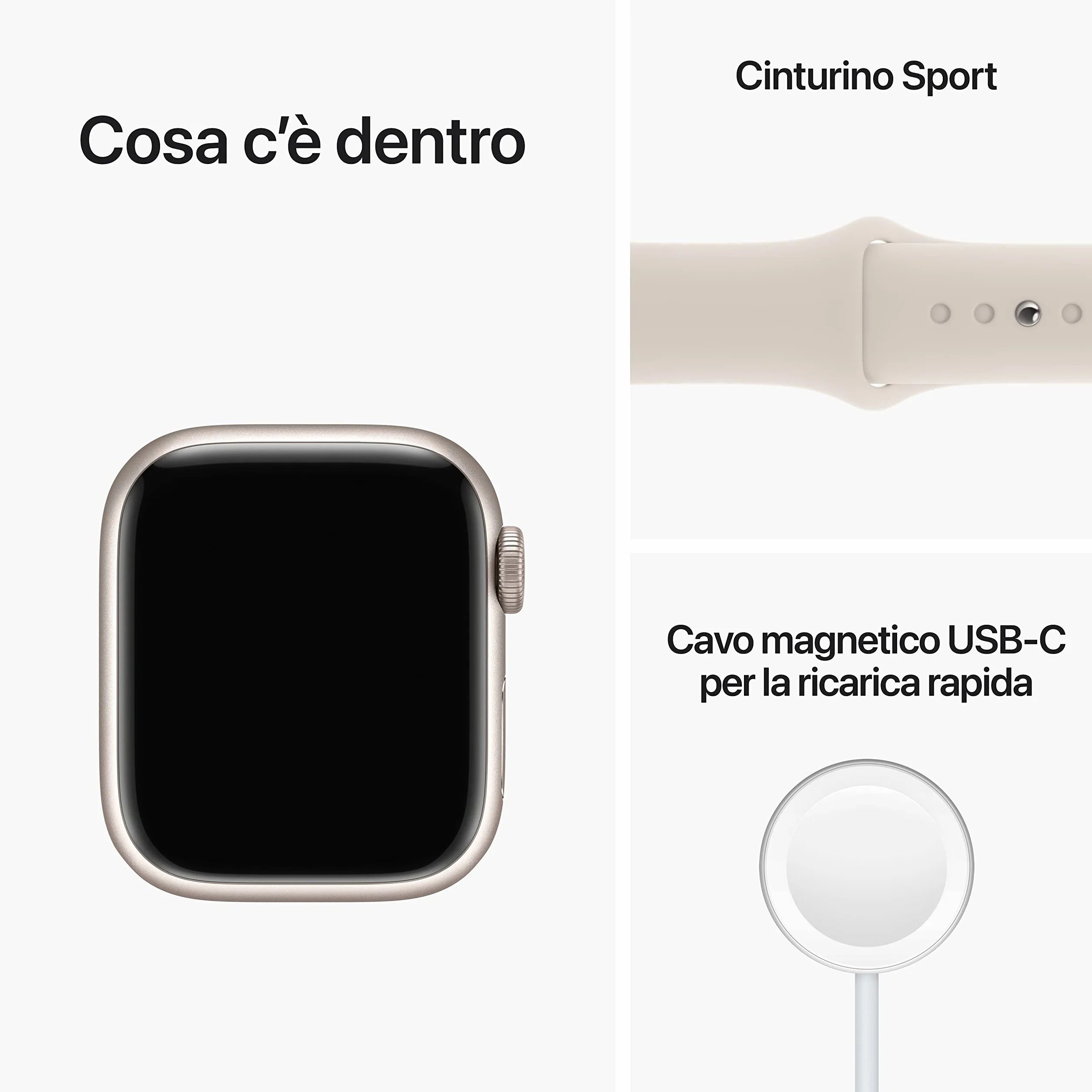 Apple Watch Series 8 (GPS, 41MM) - Starlight Aluminum Case with Starlight Sport Band (Ricondizionato)