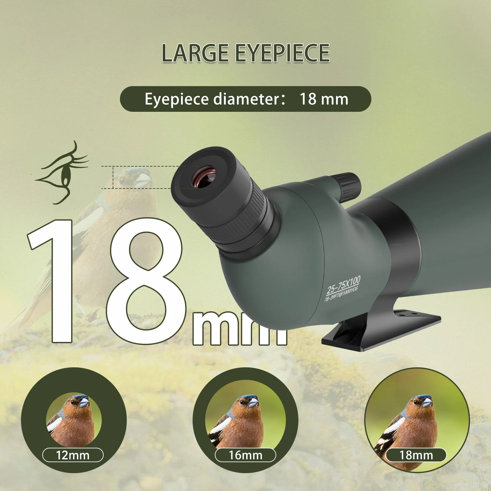 Svbony SV28 25-75x100mm Cannocchiale con Treppiede, Ampio Campo Visivo Immagini Luminose e Chiare, HD Bak4 FMC Telescopio Spotting Scope con Adattatore, per Tiro Bersaglio Osservazione degli Uccelli