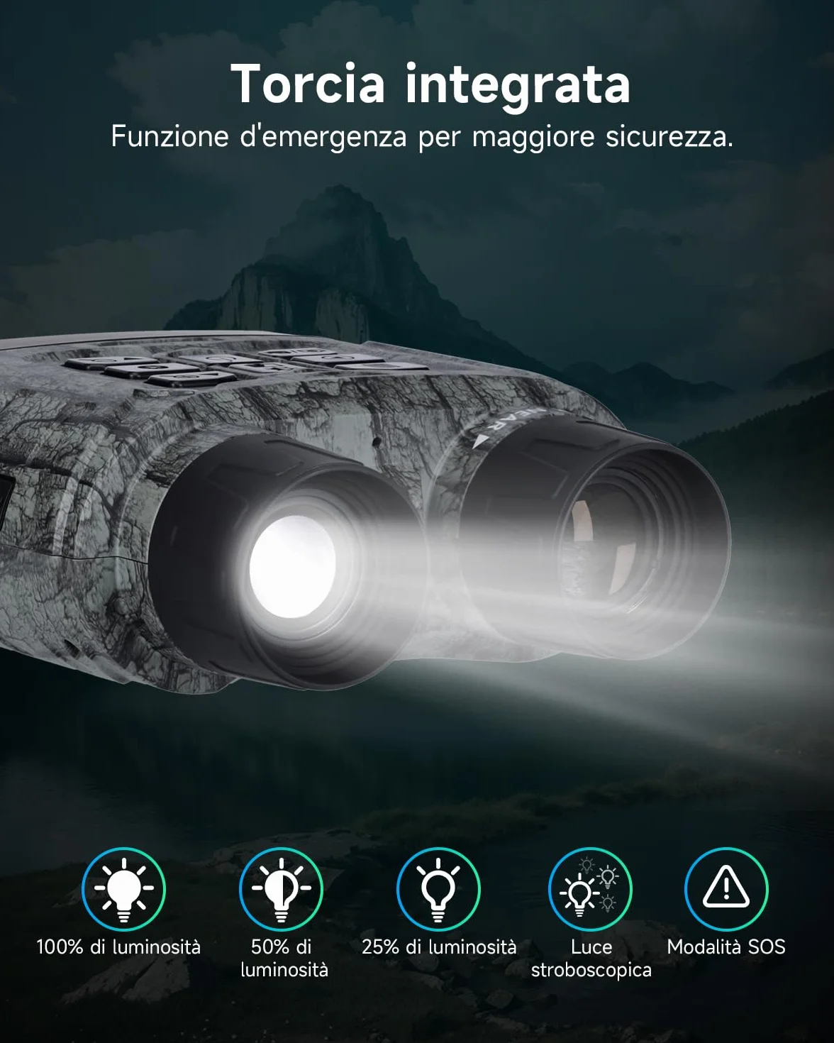 Rollei NightVision 400 4K, binocolo da 40 MP, con visione notturna, militare, zoom digitale, 32 GB, scheda SD, 400 m, fotocamera a infrarossi con torcia da 5000 mAh, visione notturna, binocolo per
