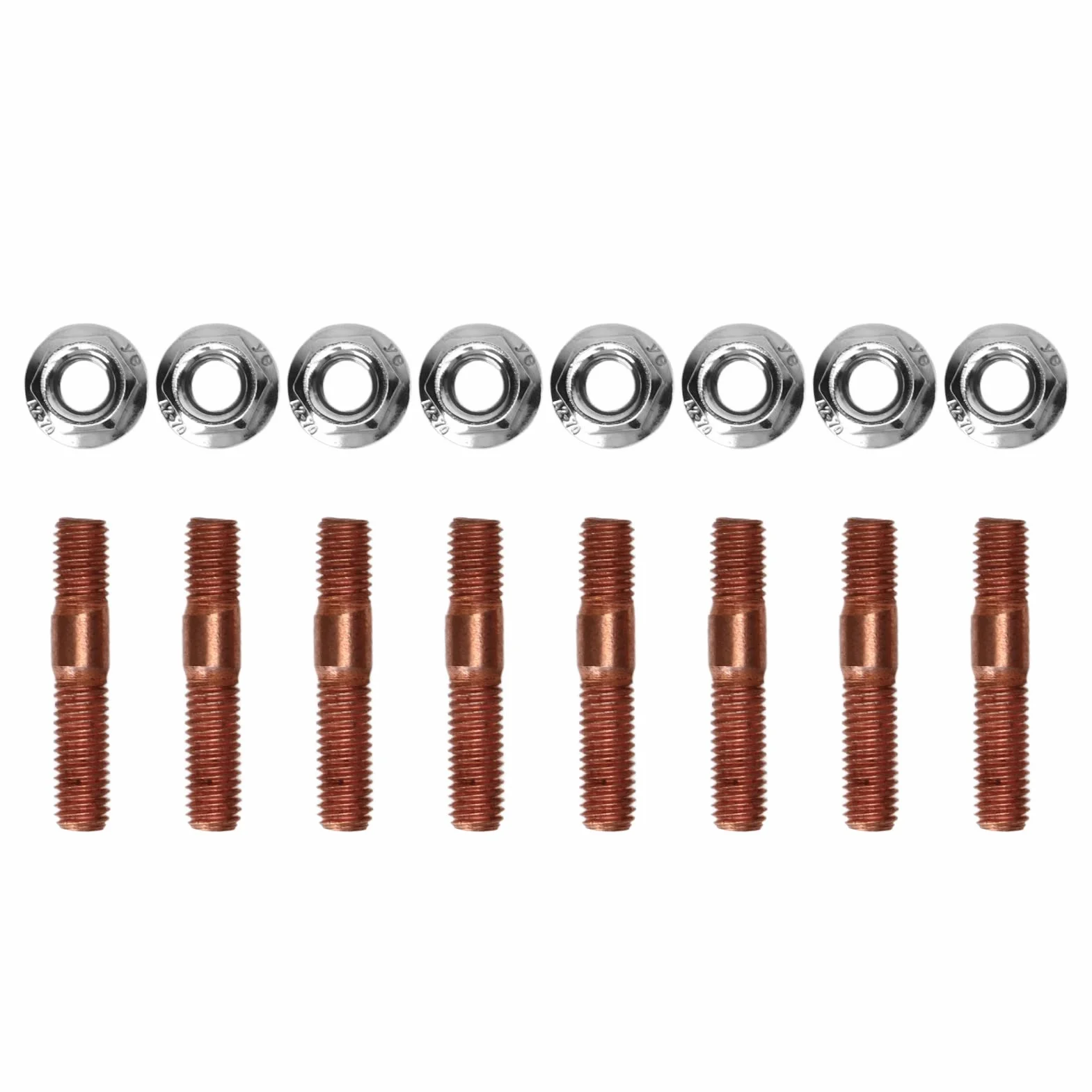Kit prigionieri turbo filettati M8 1.25, kit hardware collettore di scarico, dado di bloccaggio prigionieri turbo in lega ad alta pressione, kit bulloni prigionieri estesi