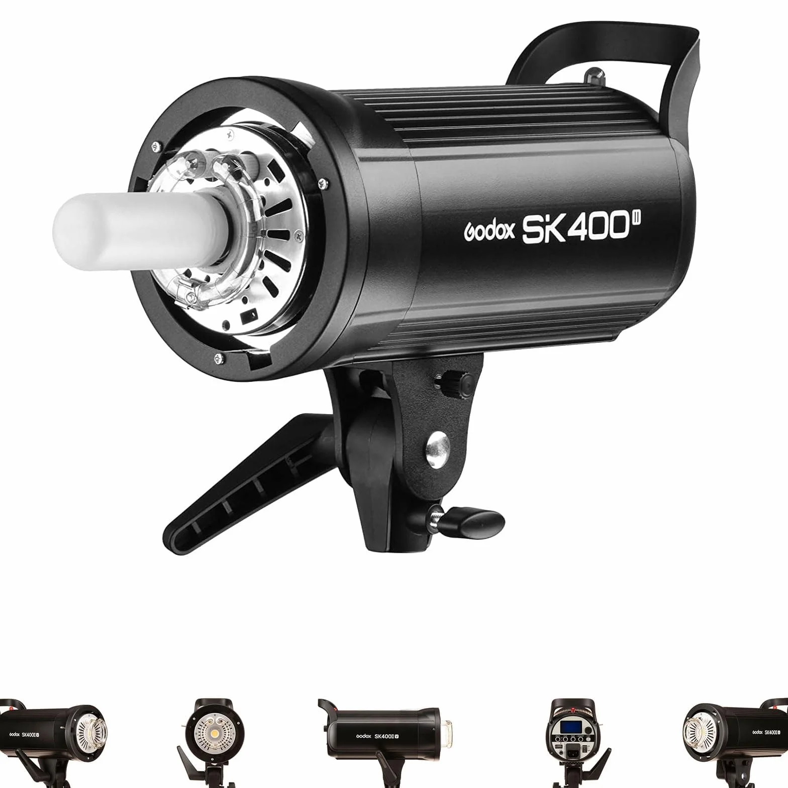 Godox SK400II Luce stroboscopica da studio fotografico da 400 W con staffa Bowens e testa della lampada, lampada pilota da 150 W per studio, registrazioni, fotografia di location e ritratti