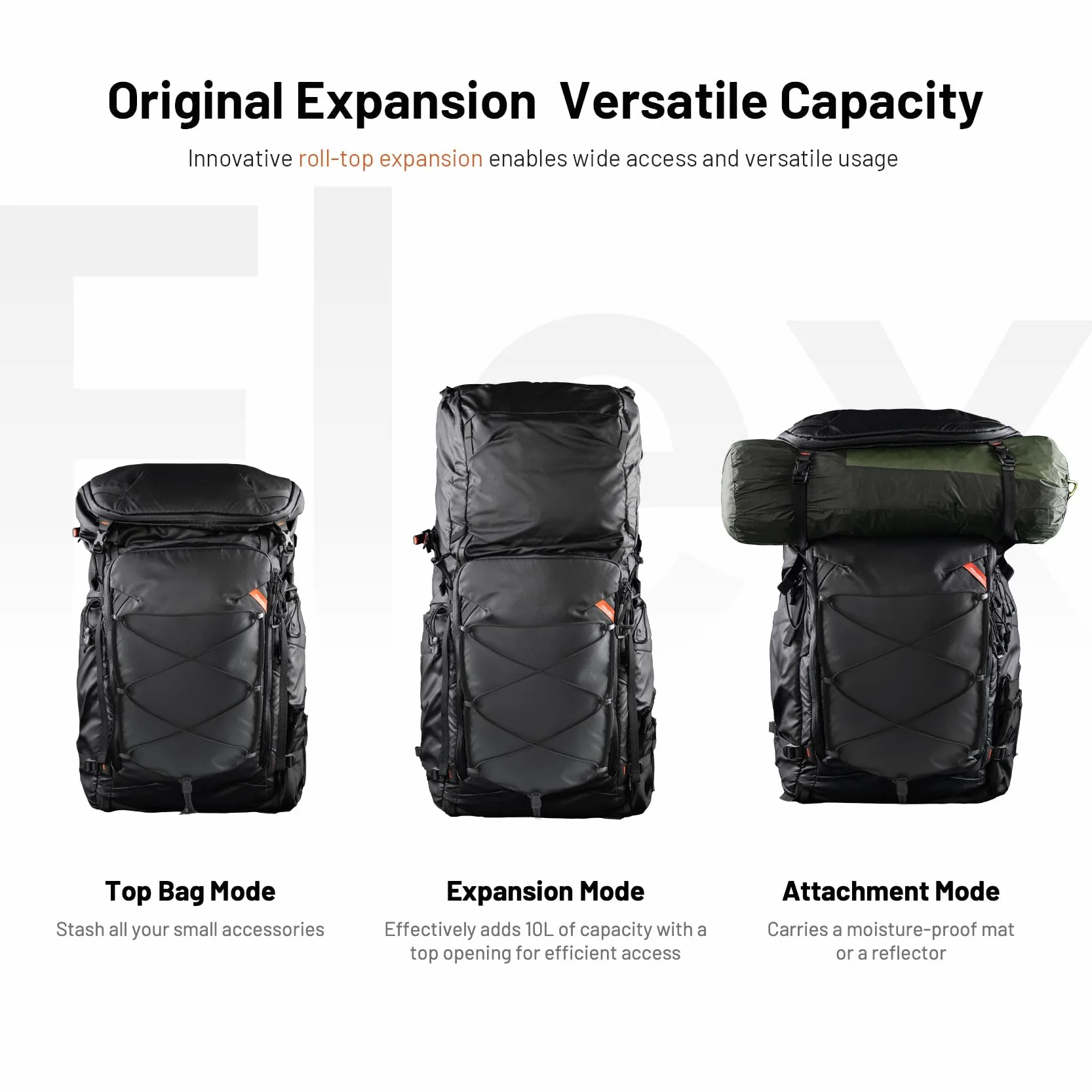 PGYTECH OnePro Flex 30L-50L Zaino + Inserto per Borsa Fotografica, Zaino Fotografico Professionale per a fotocamere/obiettivi DSLR/SLR, Zaino Trekking Viaggio per Fotografo Scomparto Computer