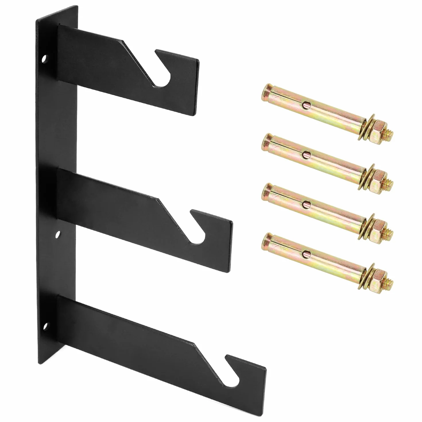 QWORK® Supporto per appendere fondali fotografici per 3 rotoli - montaggio a parete/soffitto - adatto per rotoli con diametro interno di 50/60 mm - carico sicuro di 10 kg per rotolo