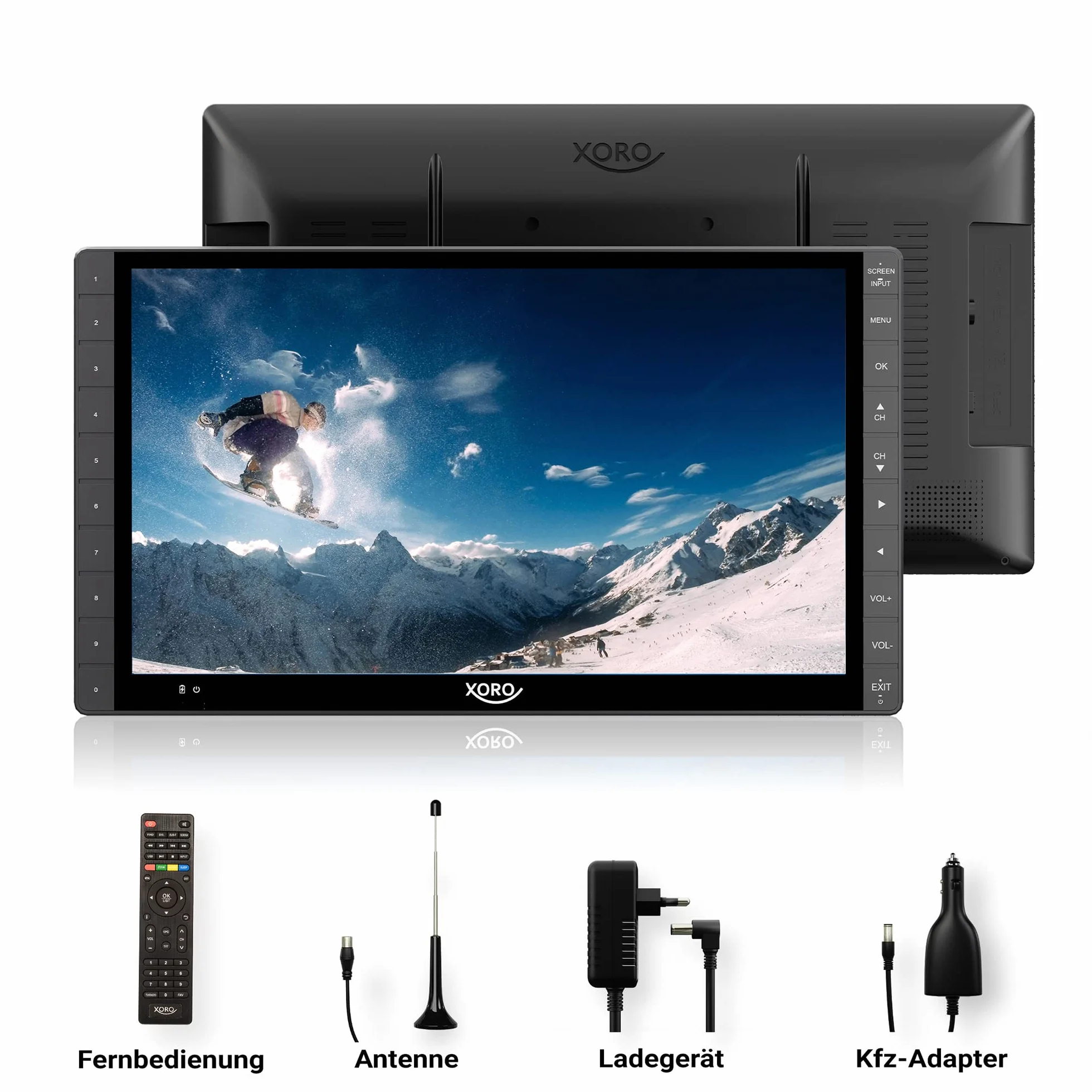 XORO PTL 1400 V2 TV portatile Full HD DVB-T/T2 HEVC 265 14" con batteria integrata HDMI USB 2.0