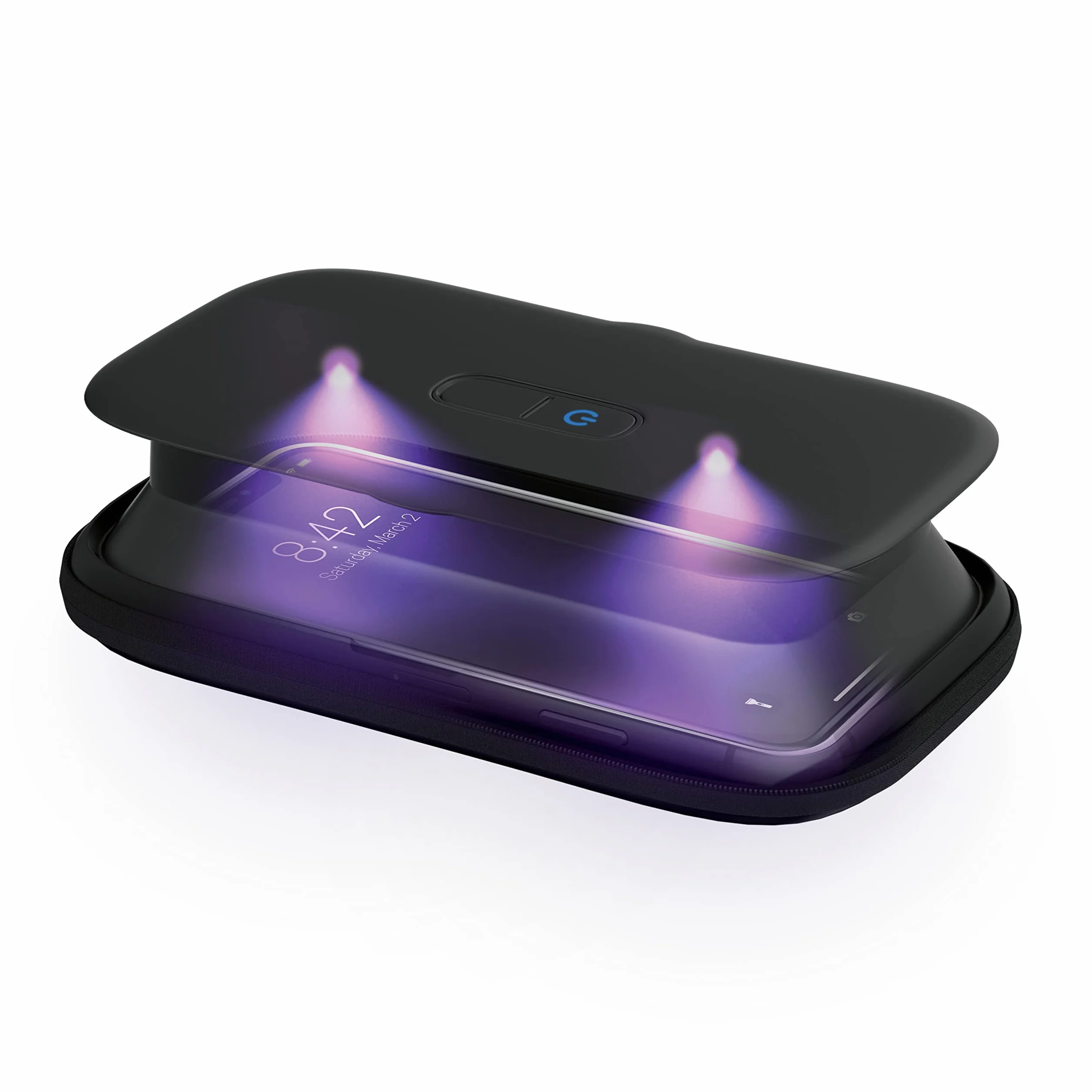 HoMedics UV-Clean - Sterilizzatore Smartphone UV, Disinfettante, Uccide fino al 99.9% di Virus e Batteri e Sterilizza il Cellulare in 60 Secondi, Nero
