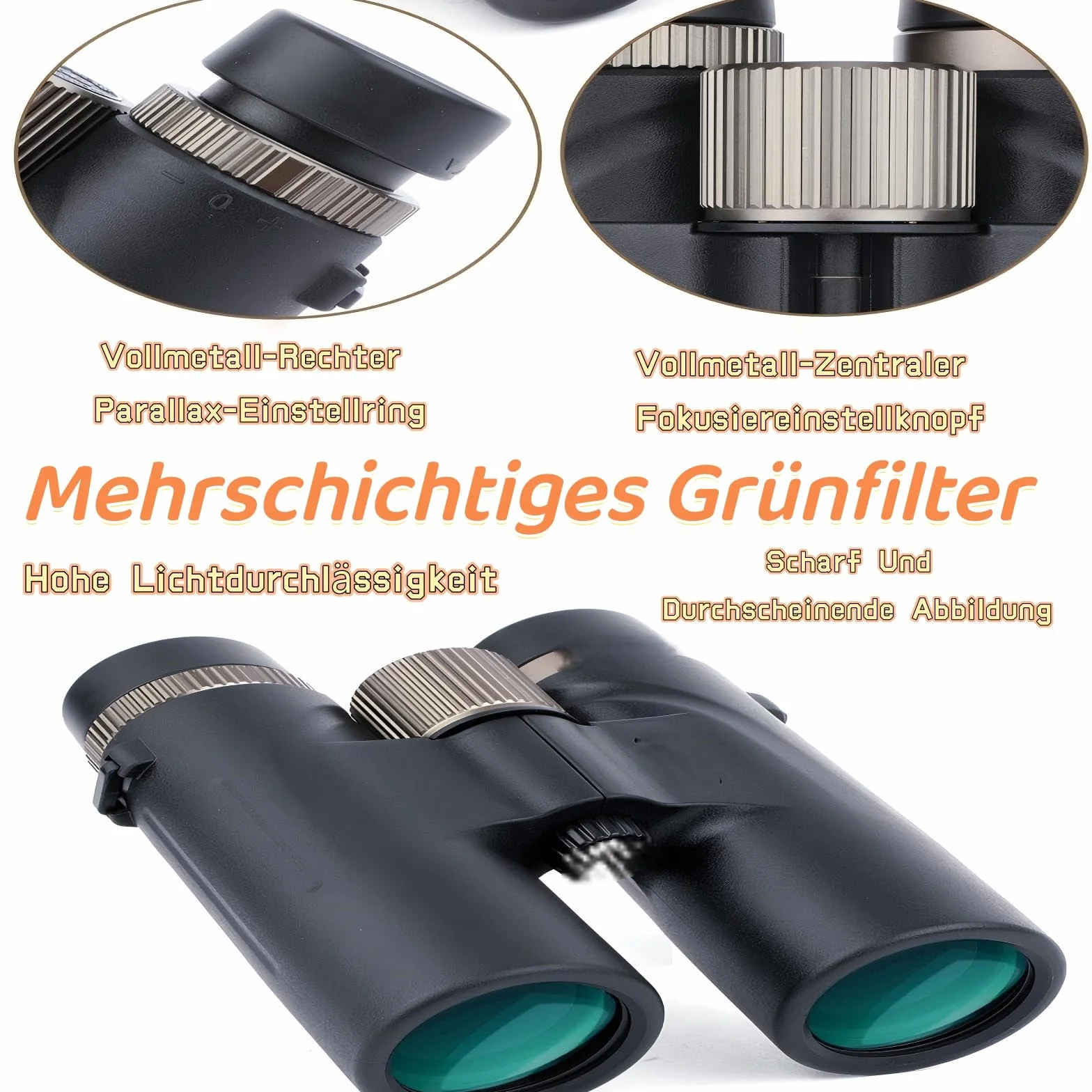 Bosco Ferngl¤Ser C9 12 x 42 Binocolo Originale ad Alta Risoluzione e Alto Ingrandimento Dispositivo di Visione Notturna per Adulti, Binocolo All-Round Outdoor per Ricerca Uccelli/Viaggi (nero)