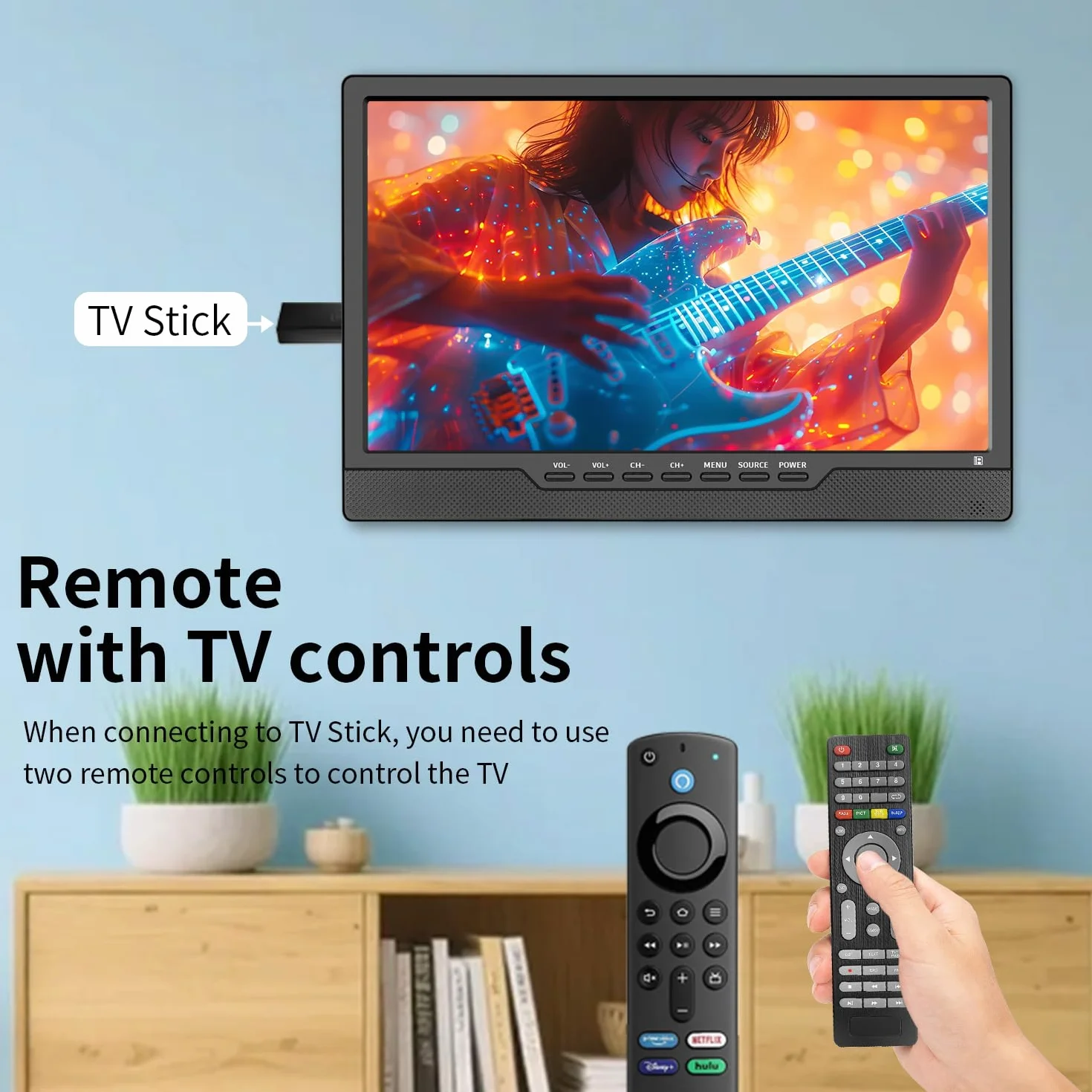 KCR 14 pollici LED HD TV con sintonizzatore digitale HDMI USB DC-12IN telecomando