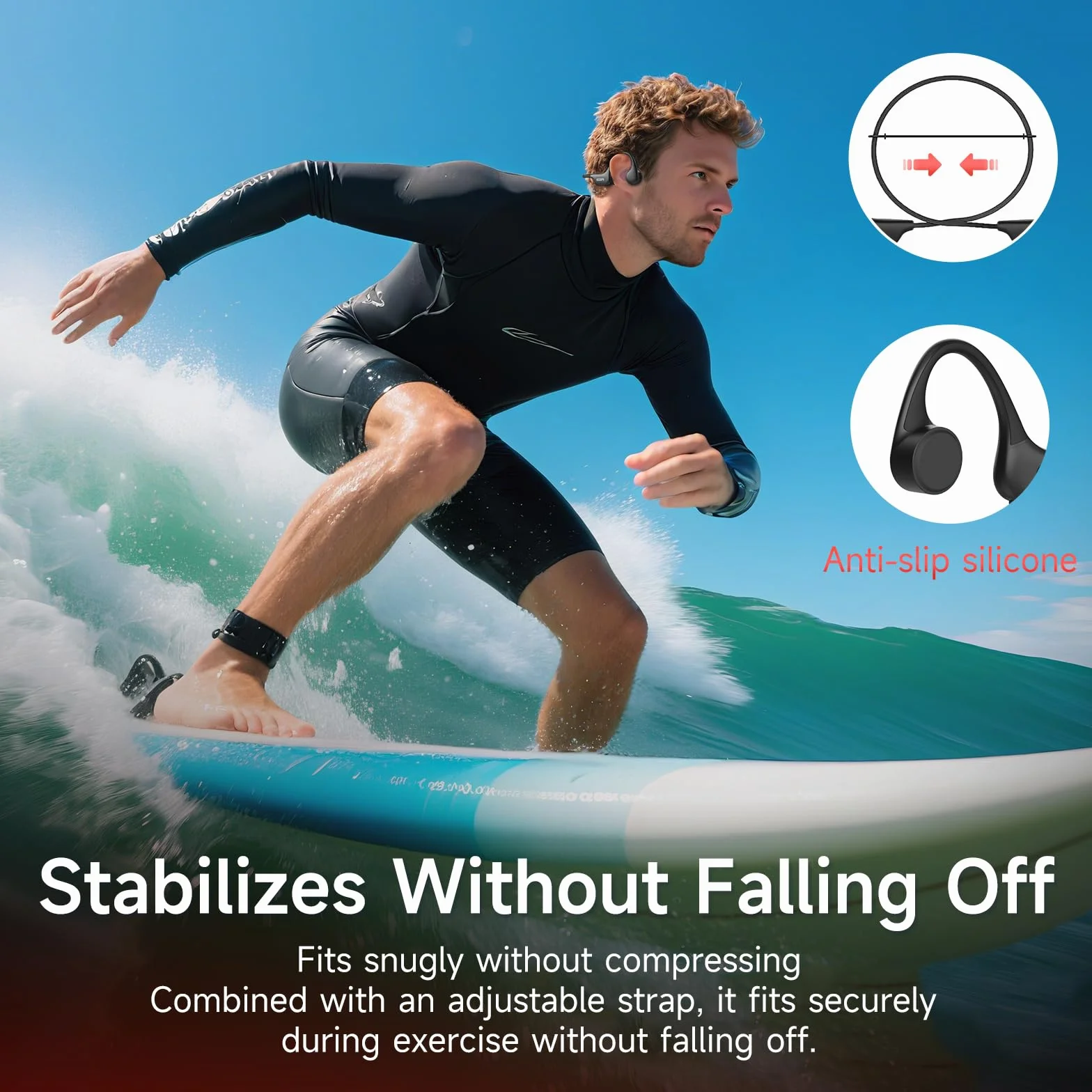 IFECCO Cuffie Conduzione Ossea Nuoto - IP68 Impermeabili Auricolari Subacquee per Piscina Bluetooth 6.0 con Lettore MP3 da 8G,Wireless Auricolari per Nuoto Ciclismo Corsa