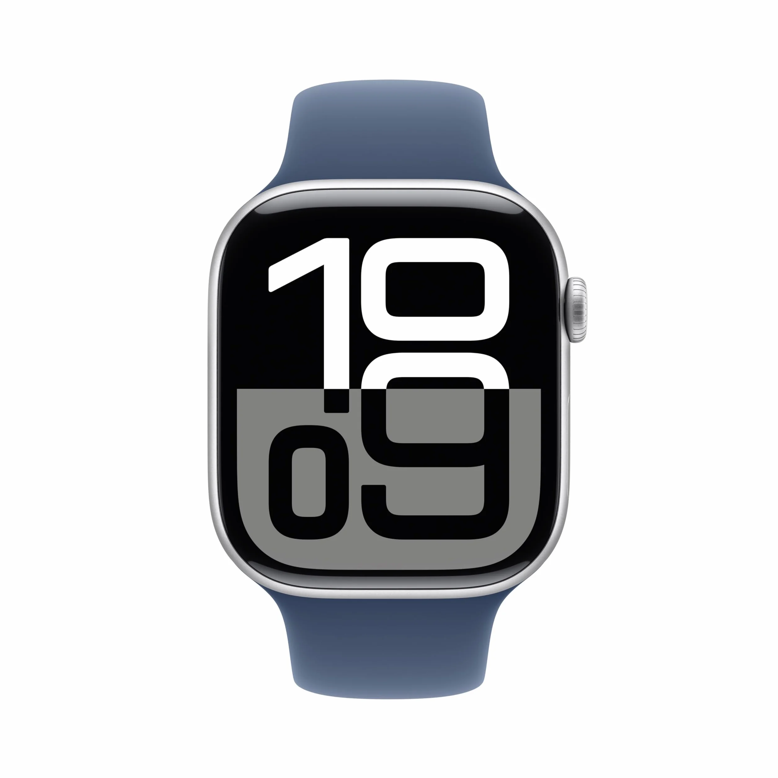 Apple Watch Series 10 [GPS, 46mm] - Case in Alluminio Argento con Cinturino Loop Sportivo Blu Denim, One Size (Ricondizionato)