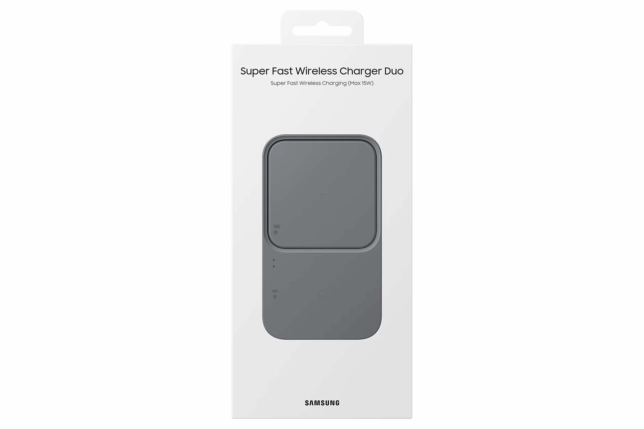 Samsung Wireless Charger Duo 15W Fast Charging 2.0 con Caricabatterie 25W, Grigio scuro