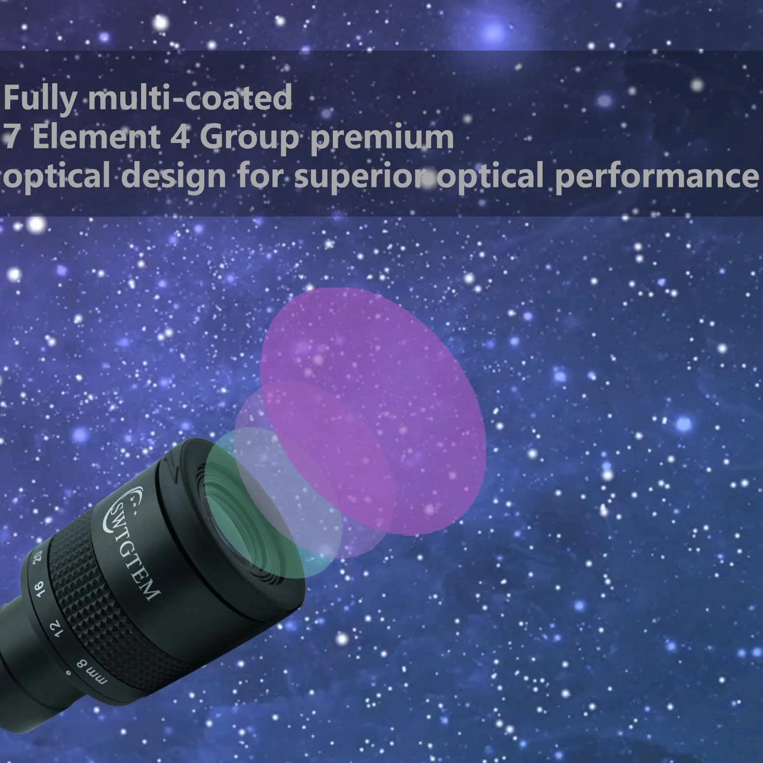 Telescopio Planetario Oculare Zoom, 8-24mm Lenti Oculari con FMC 9 Elementi 6 Gruppo, per Luna Astronomia Osservazione