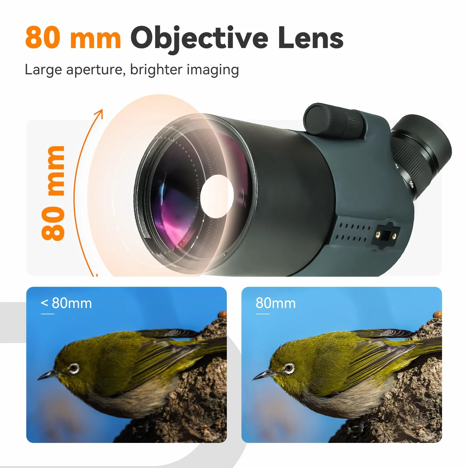 Svbony SV41Pro Mak Cannocchiale con Treppiedi, 28-84X80 FMC Messa a Fuoco a Doppia Velocità, Telescopio Spotting Scope Compatibile Con la Fotocamera WIFI SC001, per Tiro a Segno, Caccia, Birdwatching