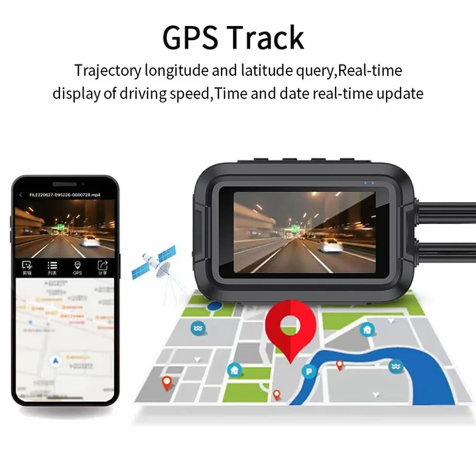 V9 Del Motociclo Dashcam WiFi 1080P Anteriore Posteriore Della Macchina Fotografica Impermeabile Del Motociclo Videoregistratore con Monitor Parcheggio