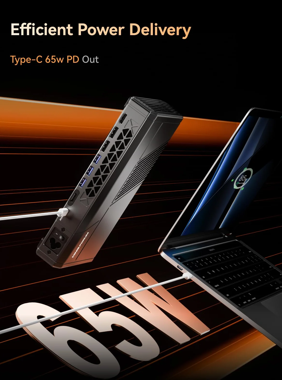 MINISOFURM MGA1 Mini eGPU Dock Station, AMD Radeon RX 7600MXT, 8GB GDDR6, Oculink 4i (PCIE4.0x4), 1xHDMI2.1 e 2XDP1.4 Uscita video, 3xUSB3.2 porte Type-A, costruito in 240W GaN, ATX/SFX/SFX Supporto X