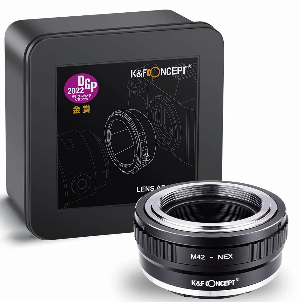 K&F Concept NEX adattatore per obiettivo, Anello Adattatore M42, Obiettivo Sony NEX adattatore, Anello Adattatore per obiettivo M42 su Sony NEX E Mount fotocamera Sony Alpha NEX-5 NEX-3 NEX-5