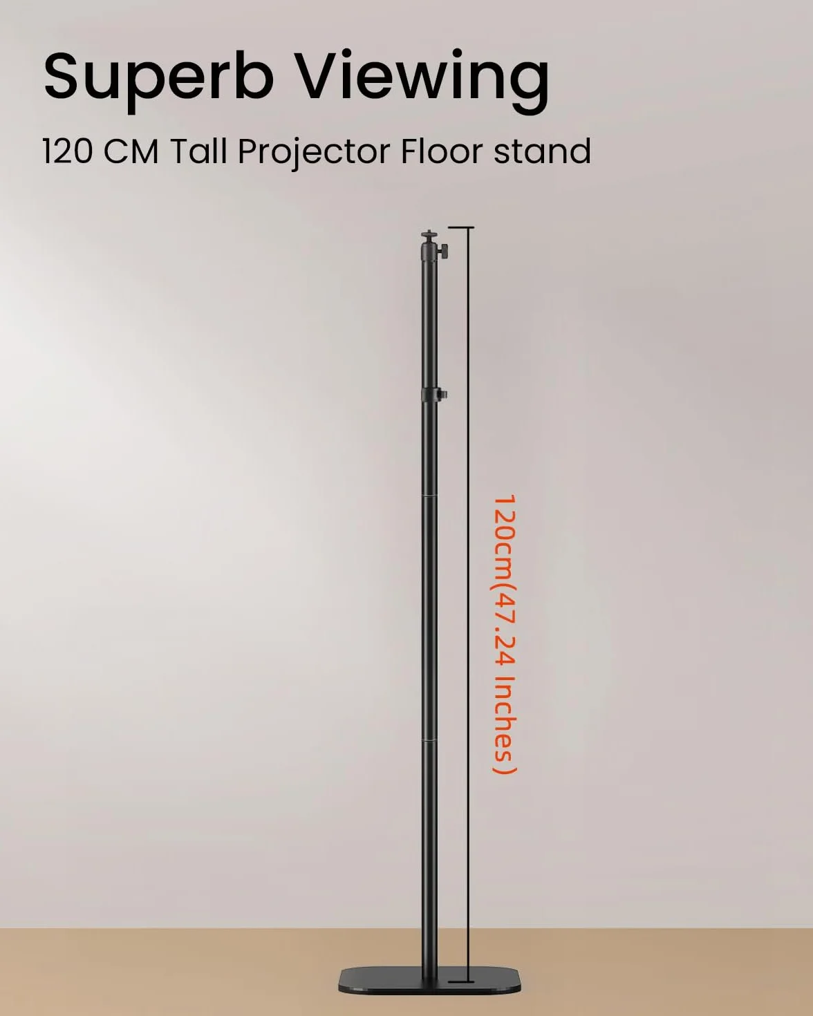 Aurzen Supporto per proiettore, compatibile con TMY, HAPPRUN, Yaber, Epson, e la maggior parte dei proiettori, altezza 120 cm con vite da 1/4", supporta fino a 8,2 kg, ideale per proiettori