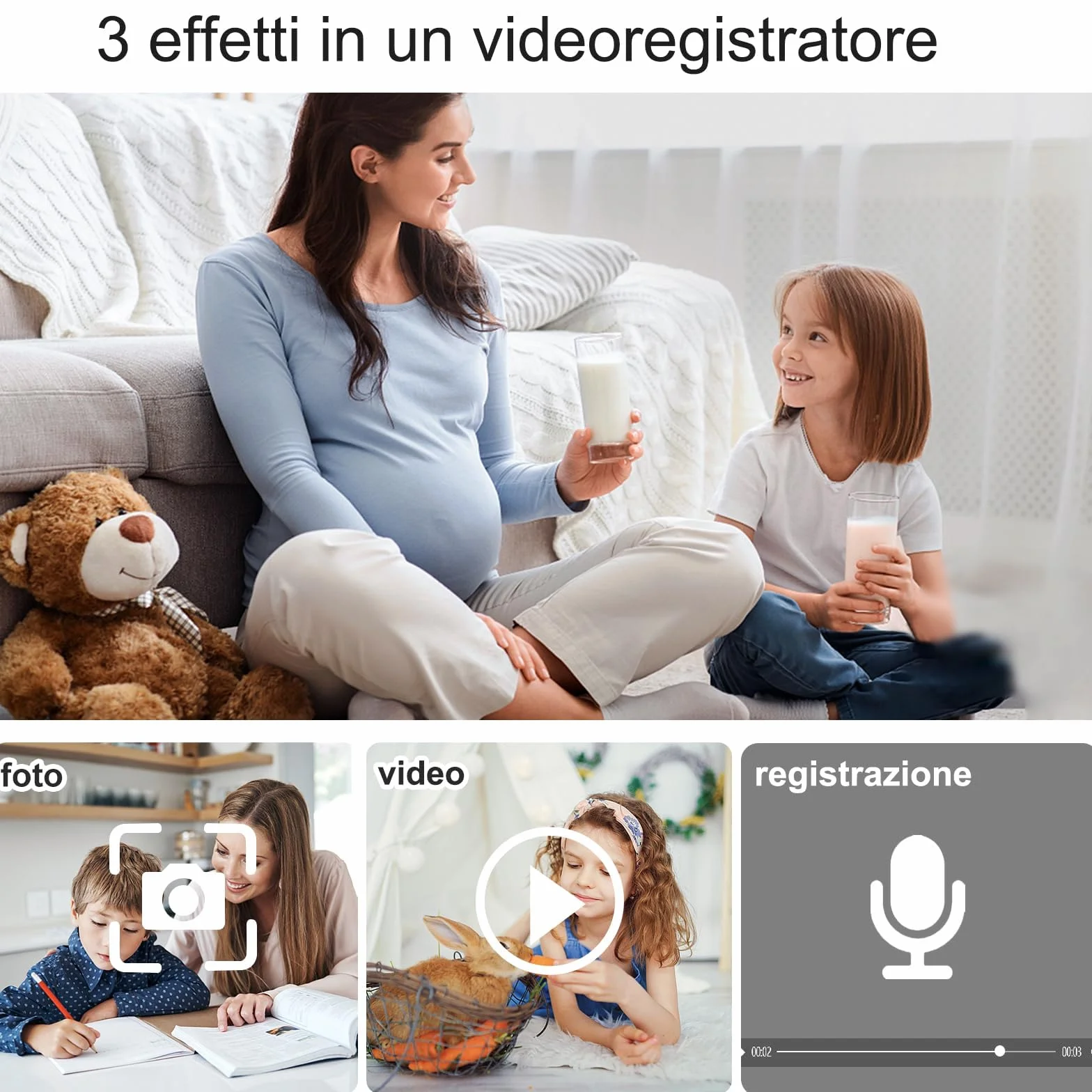 Body Cam 1080P con Audio, Mini Telecamera Portatile con Foto, Rilevamento del Movimento e Visione Notturna, Videocamera di Sicurezza per Uso Personale, Corsa e Lavoro