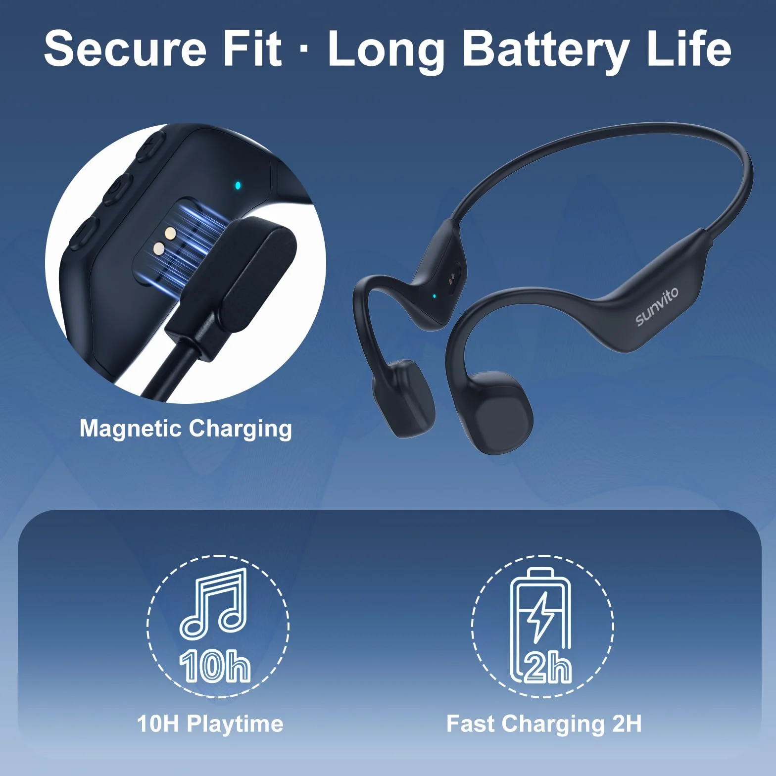 Cuffie a Conduzione Ossea Bluetooth 6.0, Auricolari Wireless Open Ear, Impermeabili IPX6, Connettività Doppia, 10 Ore di Autonomia, Cuffie Sportive per Corsa, Ciclismo e Palestra