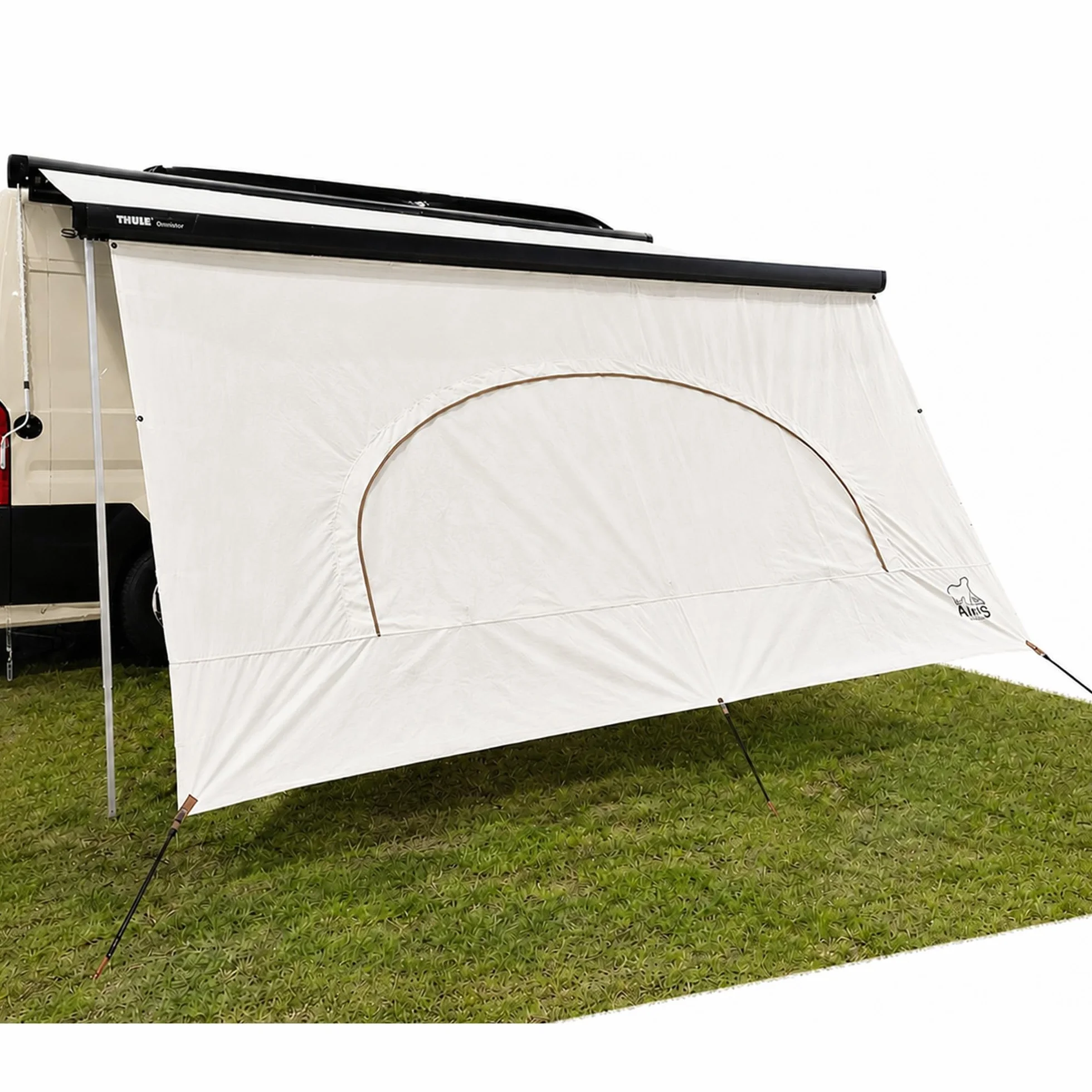 Fiamma F45 AIRIS Parete Anteriore Tenda da Sole Camper 390x190 cm Tessuto Misto Cotone Avorio Impermeabile Protezione UV