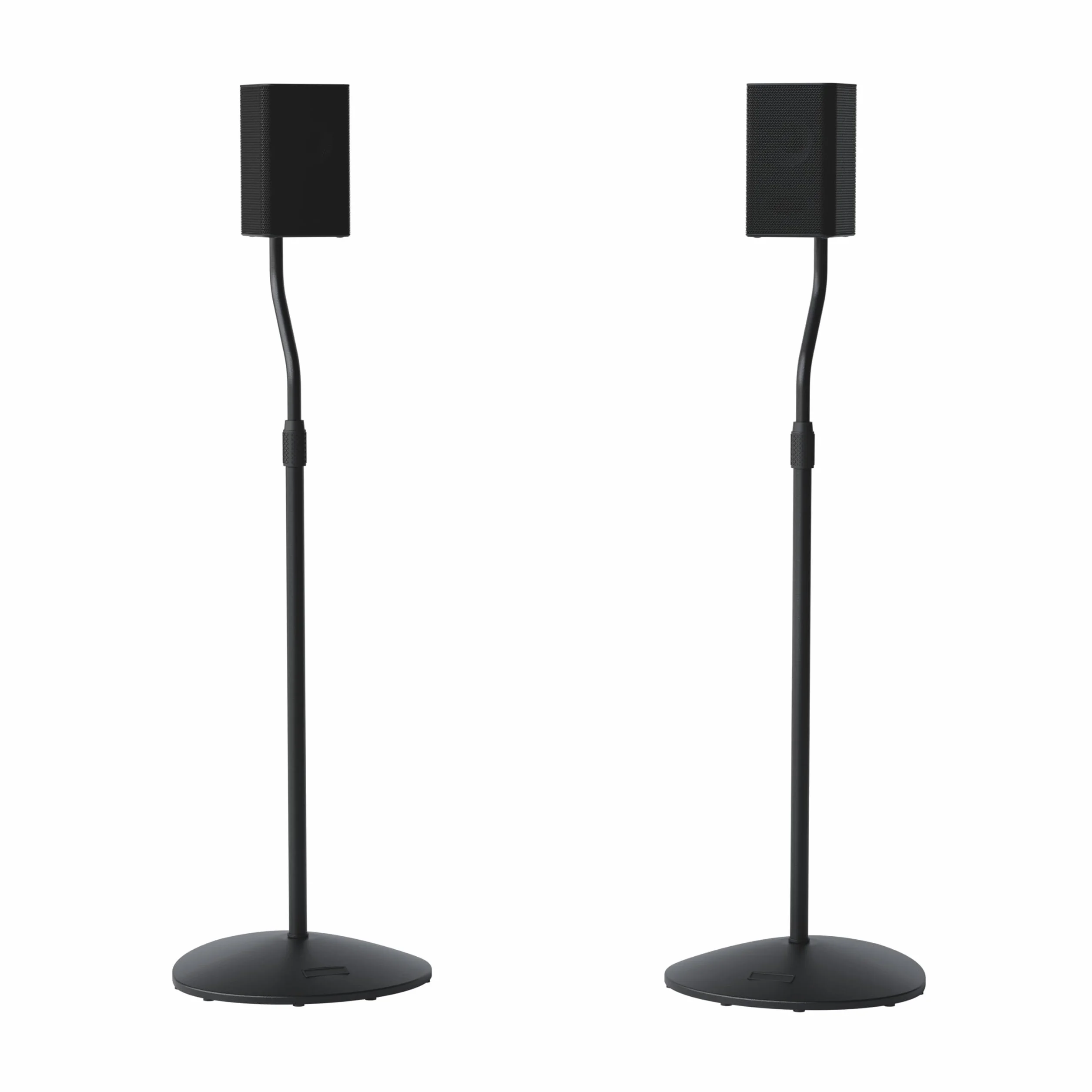 Sanus Supporto per altoparlante regolabile in altezza, si estende da 71,1 cm a 96,5 cm, contiene altoparlanti satellitari e piccoli da scaffale (ad esempio Bose, Harmon Kardon, Polk, JBL, KEF, Nero