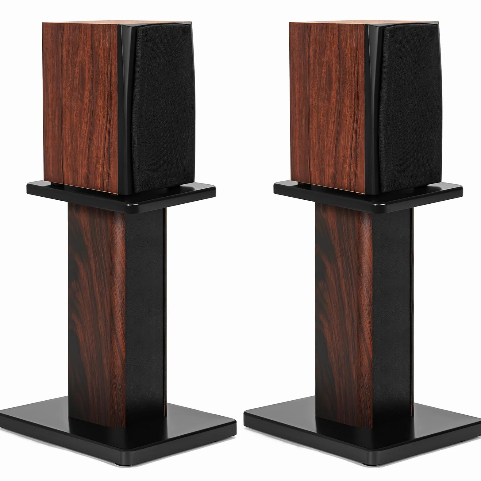 OUUTMEE Supporti per altoparlanti in legno da 40 cm (16 pollici) – Robusti supporti per altoparlanti HiFi per home cinema, Supporto universale per altoparlanti da pavimento con design riempibile di