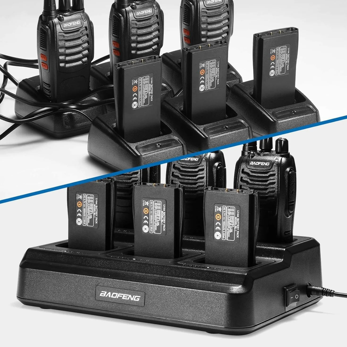BAOFENG 888S Caricatore multiplo per walkie-talkie BF-888S H-777 BF-88ST 88E
