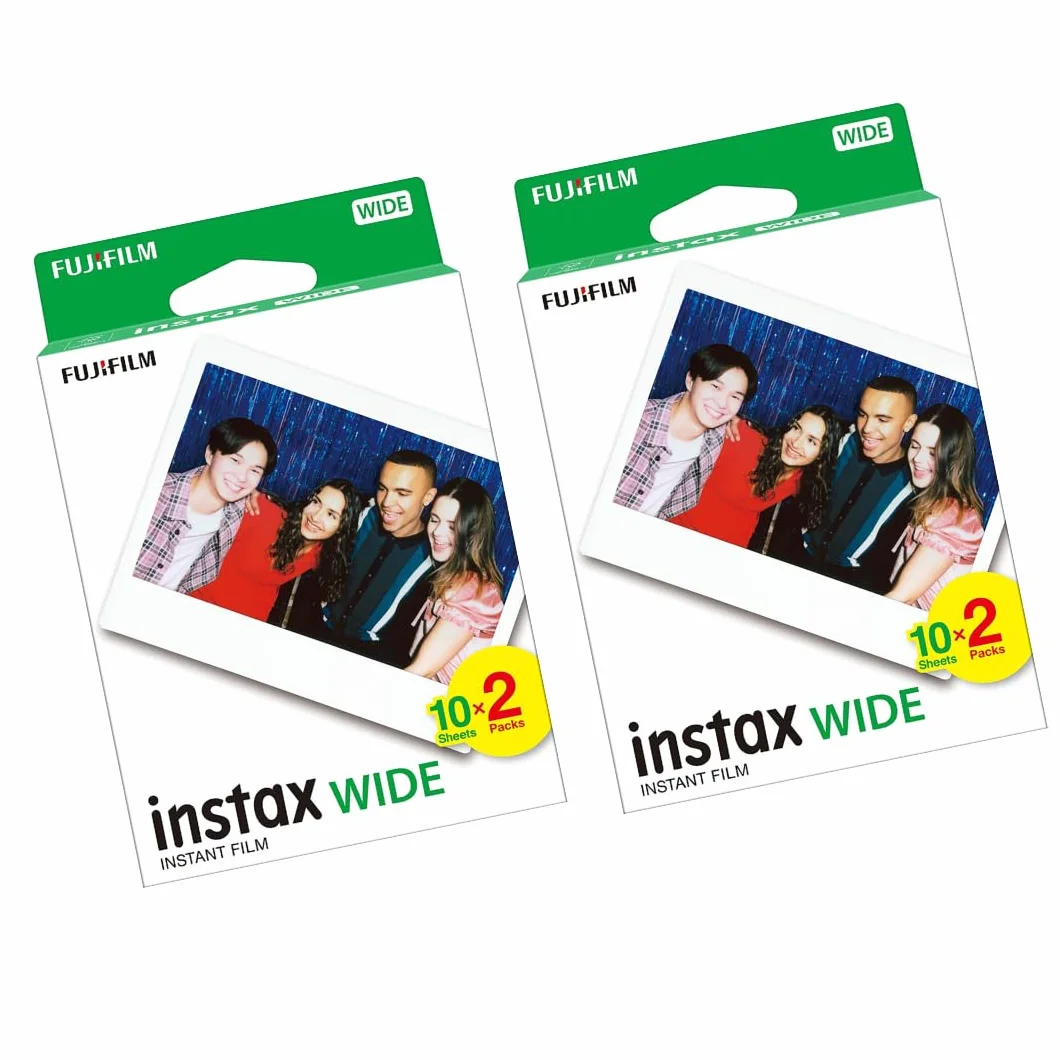 Fuji Instax wide 2 confezioni (40 fogli) Fujifilm foto istantanea per fotocamera Polaroid 300 210 200 100