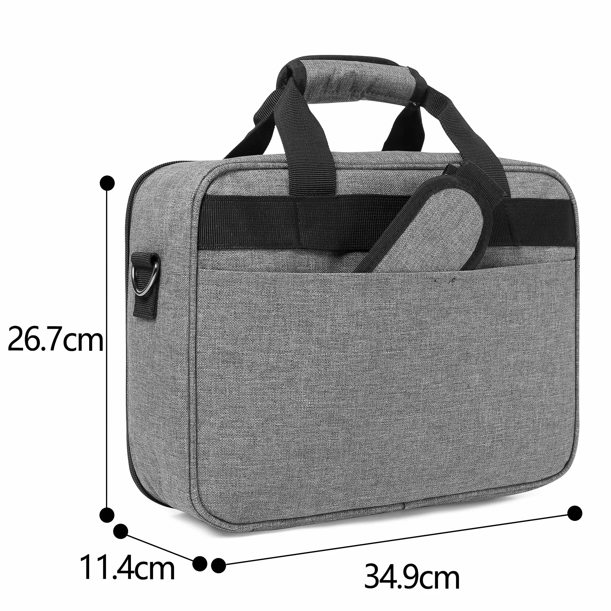 Luxja Borsa per Videoproiettore, Borsa per Proiettore e Accessori, 34,3 CM x 25,4 CM x 10,8 CM, Grigio