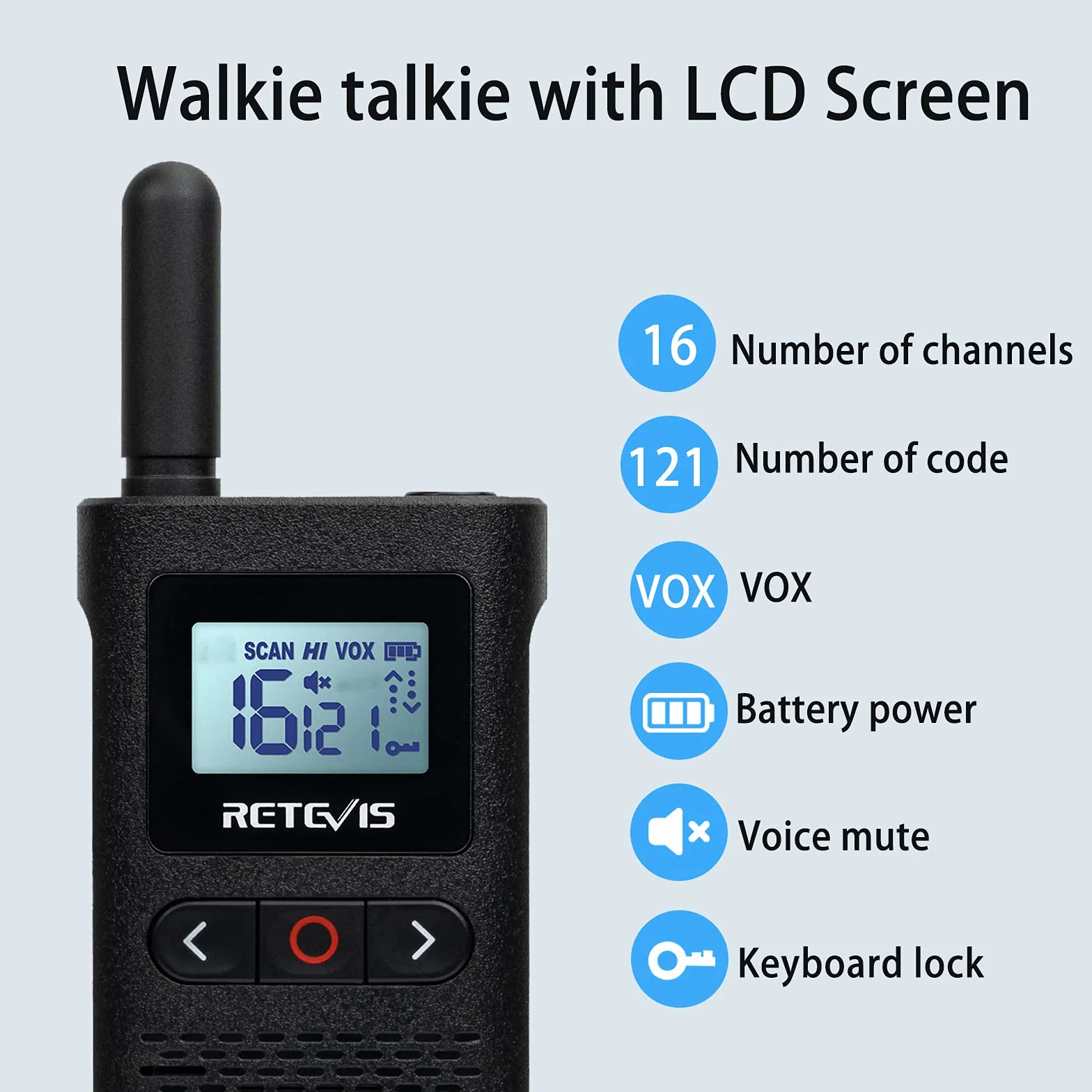 Retevis RB628 Walkie Talkie con Auricolare, Radio Ricetrasmittenti Ricaricabile, 16 Canali Licenza-libera PMR446, 1500 mAh, Schermo LCD VOX, Walkie Talkie a Lungo Raggio per Scuola (6 Pezzi, Nero)