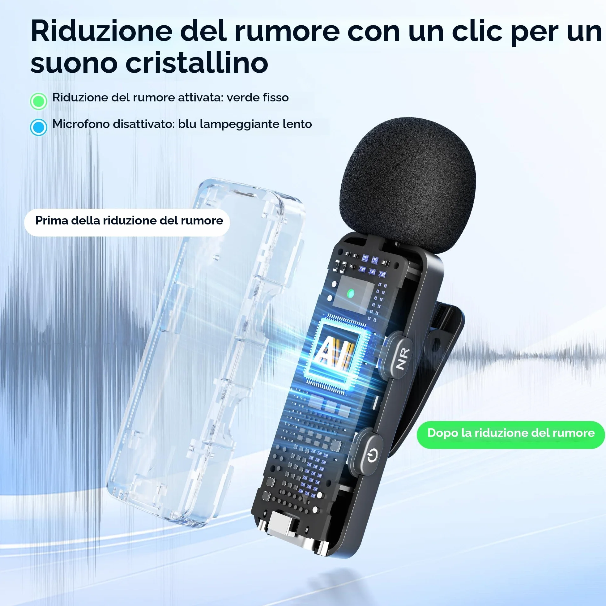 BOYA BY-V10 Microfono Lavalier Wireless USB-C, Mini Microfono Lpel per Smartphone iPhone 15/Android/Microfono Vlog Tipo-C per Youtube Podcast Facebook Vlogging Registrazione Video