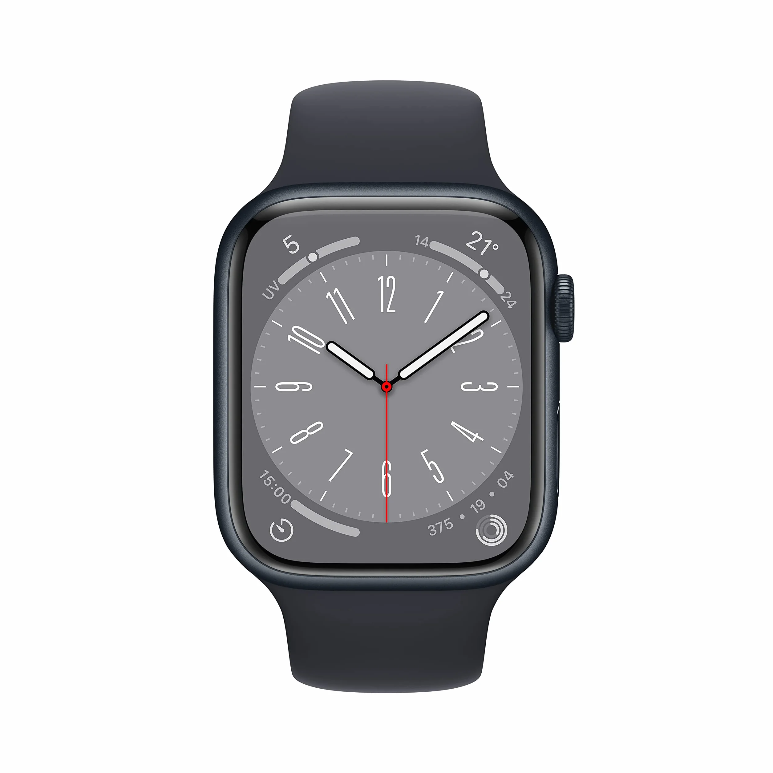 Apple Watch Series 8 (GPS, 45mm) Cassa in Alluminio Color Mezzanotte con Cinturino Sport Color Mezzanotte (Ricondizionato)