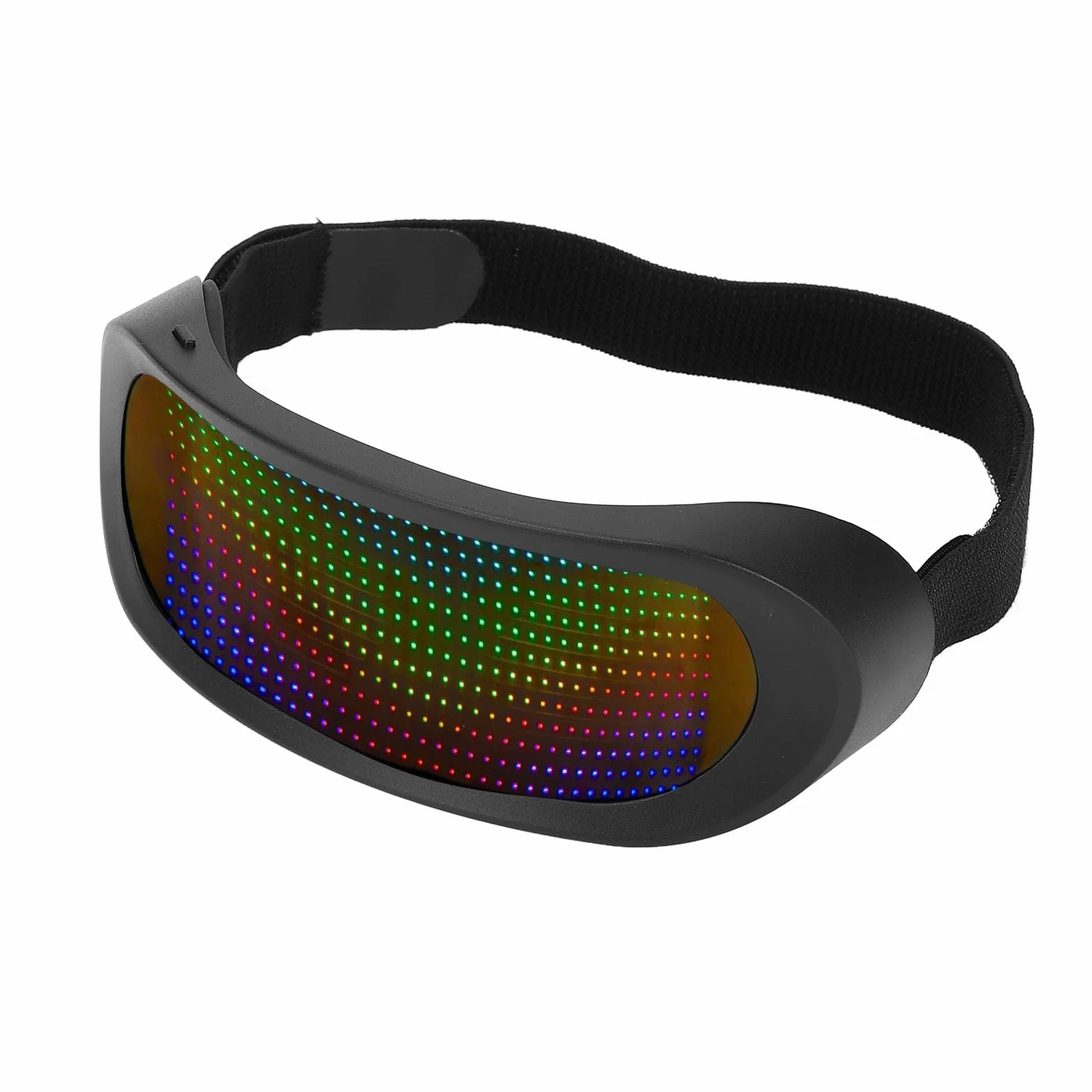 Focket Occhiali Illuminati a Led, 4 modalità, Occhiali Visiera Programmabili Senza Telai con Controllo dell'app per Halloween Cosplay Party Bar Birthday Aduls