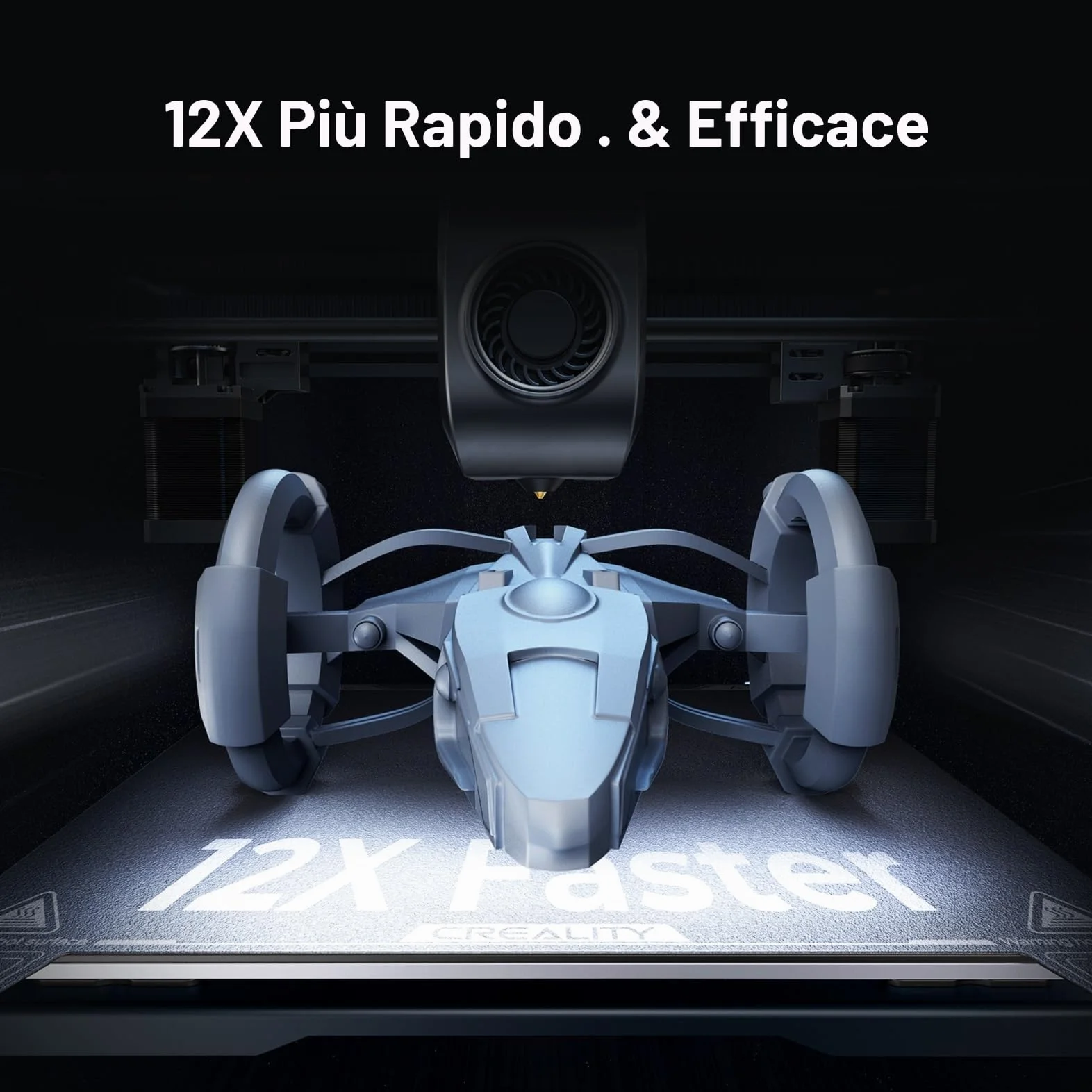 Creality K1 Stampante 3D 600 mm/s ad alta velocità, Livellamento Automatico, Dettaglio Liscio di 0,1 mm Aggiornato, Raffreddatore a Doppia Ventola, Dimensioni di Stampa 8,66x8,66x9,84 po