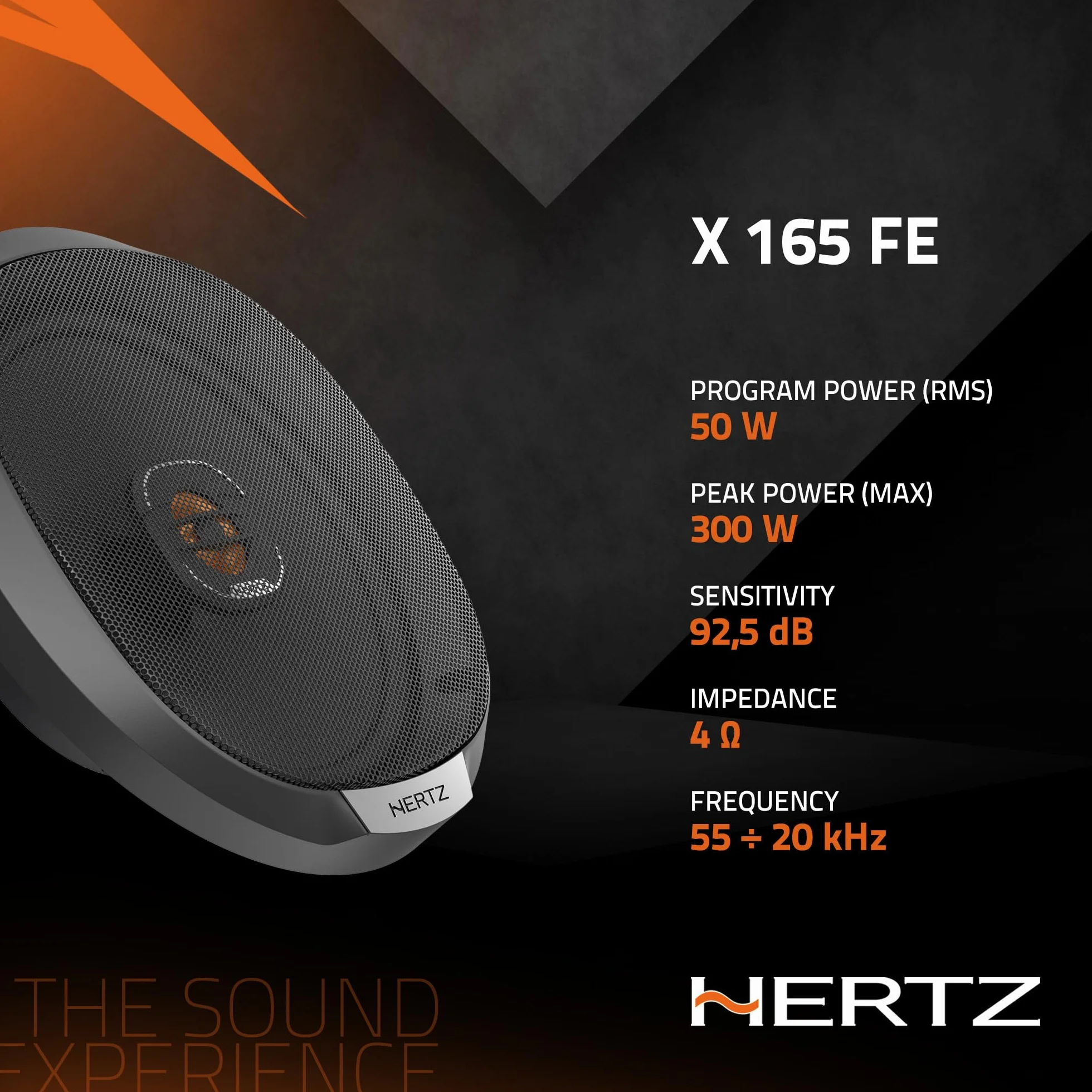 Hertz X 165 Fan Edition 2-Way Coaxial Speakers 165/170mm 300W Peak 50W RMS 4 Ohm